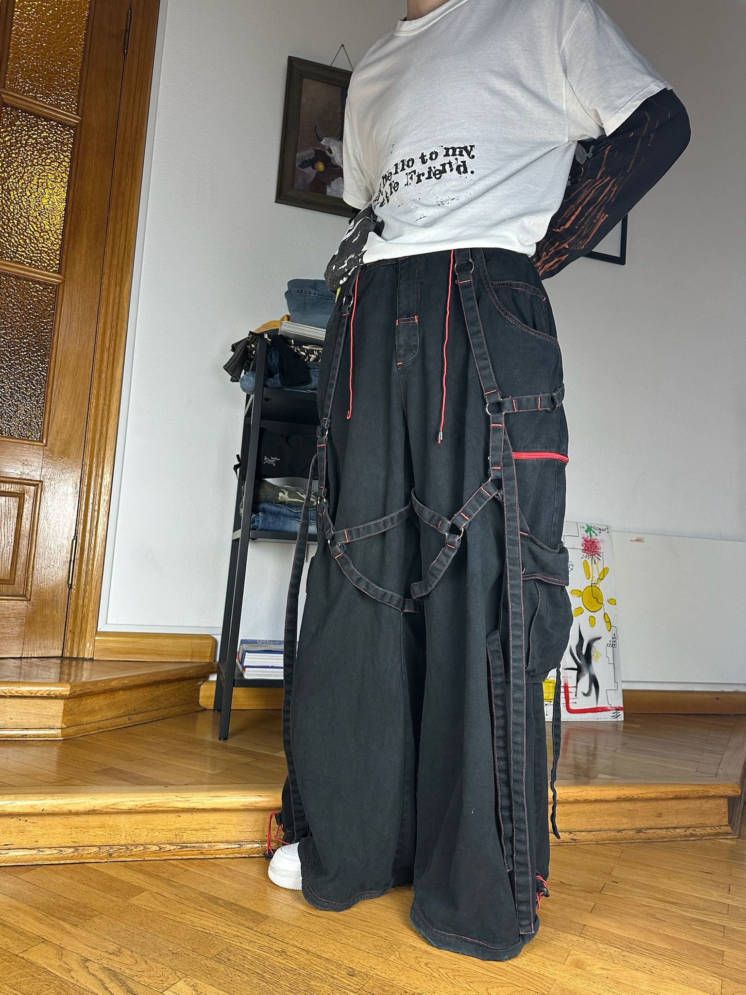 Rare Vintage Criminal Damage Bondage parachute Cargo Pants