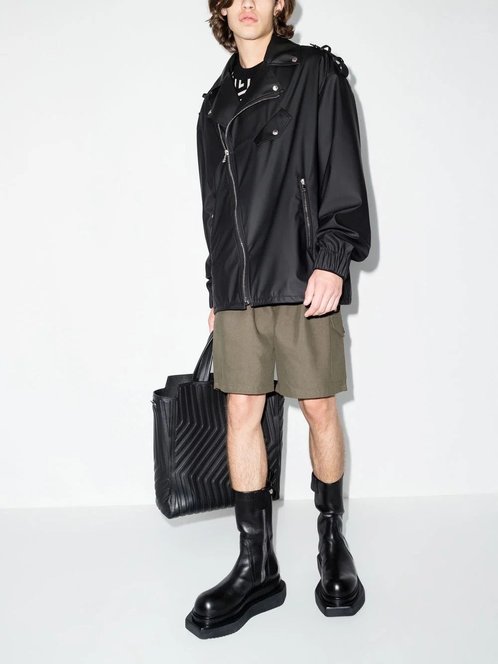 Balmain New Balmain logo-print oversized biker jacket Size US S / EU 44-46 / 1 - 3 Thumbnail