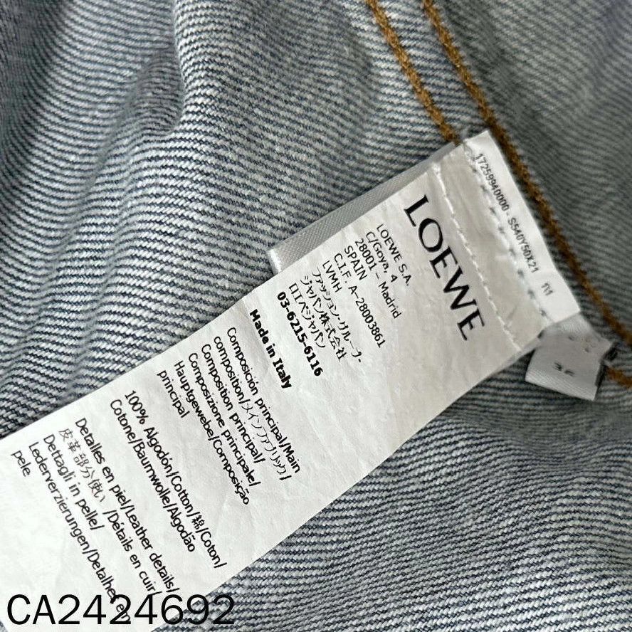 Loewe LOEWE leather logo patch colorblock sleeve denim jacket Size XS / US 0-2 / IT 36-38 - 4 Thumbnail