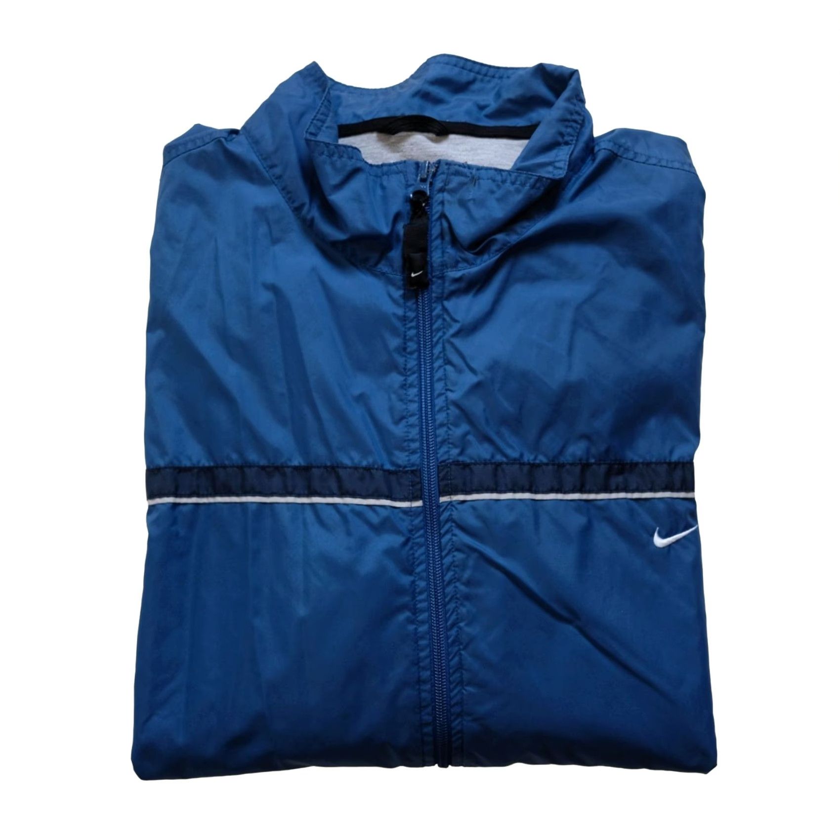 Nike VINTAGE Nike Windbreaker Jacket XL Blue Full Zip Nylon Active Sports-Logo Mini Swoosh Size US XL / EU 56 / 4 - 2 Thumbnail