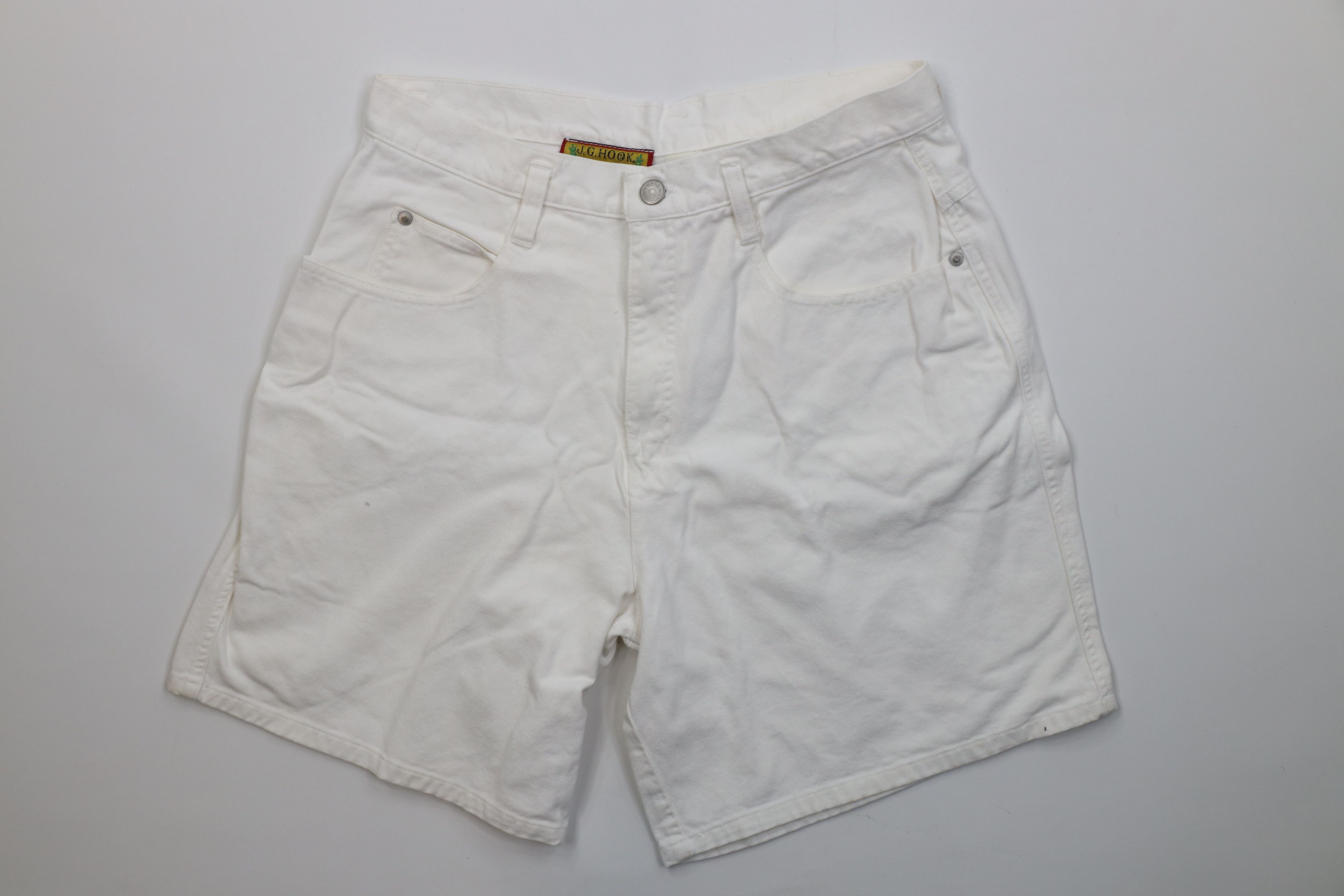 Vintage Vintage 90s Streetwear Denim Jean Shorts Jorts White Cotton Size 36" / US 14 / IT 50 - 1 Thumbnail
