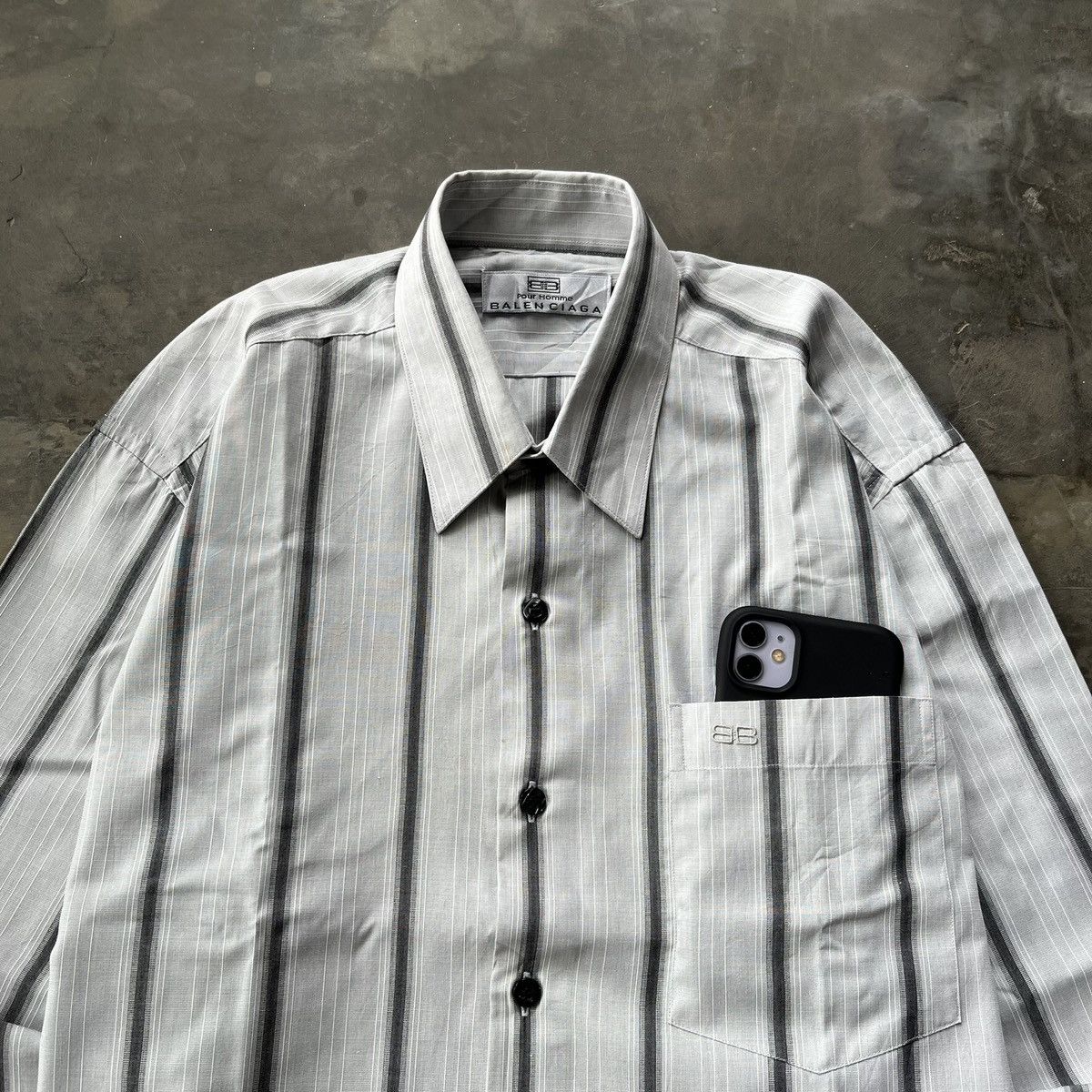 Balenciaga Balenciaga Pour Homme Pocket Stripe Size US M / EU 48-50 / 2 - 2 Thumbnail