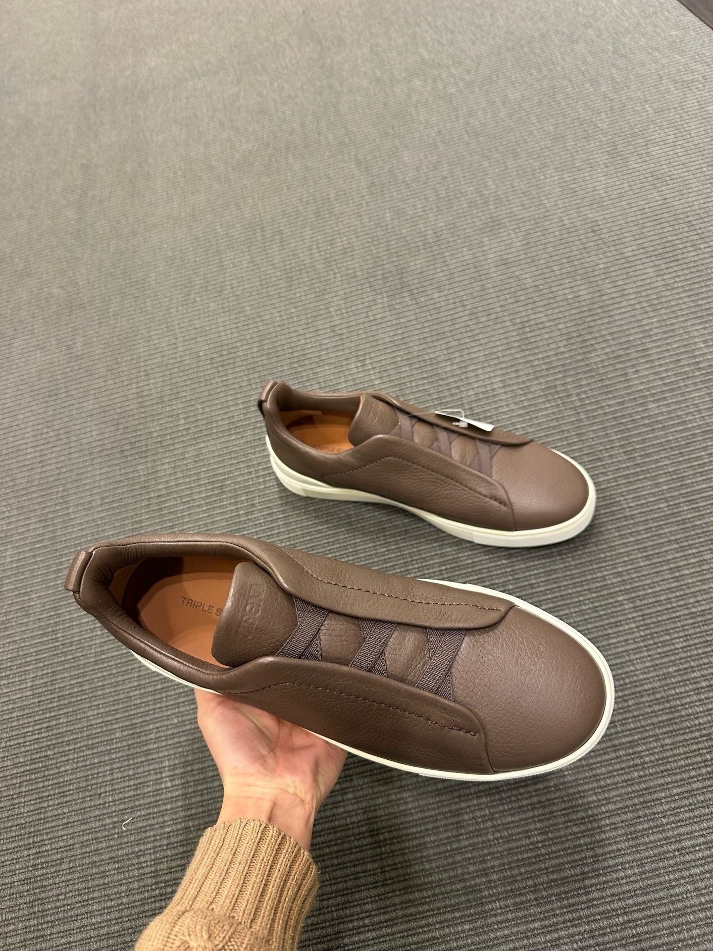 Ermenegildo Zegna Zegna Triple Stitch Brown Men's Shoes Size US 10 / EU 43 - 3 Thumbnail