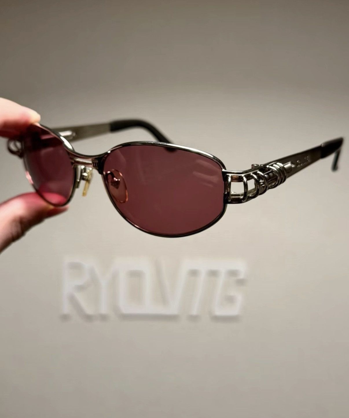 Jean Paul Gaultier Brown Frame Sunglasses with Pink Lenses Size ONE SIZE - 1 Thumbnail