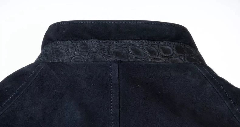 Loro Piana LORO PIANA Blue-gray suede jacket Size US XL / EU 56 / 4 - 9 Thumbnail