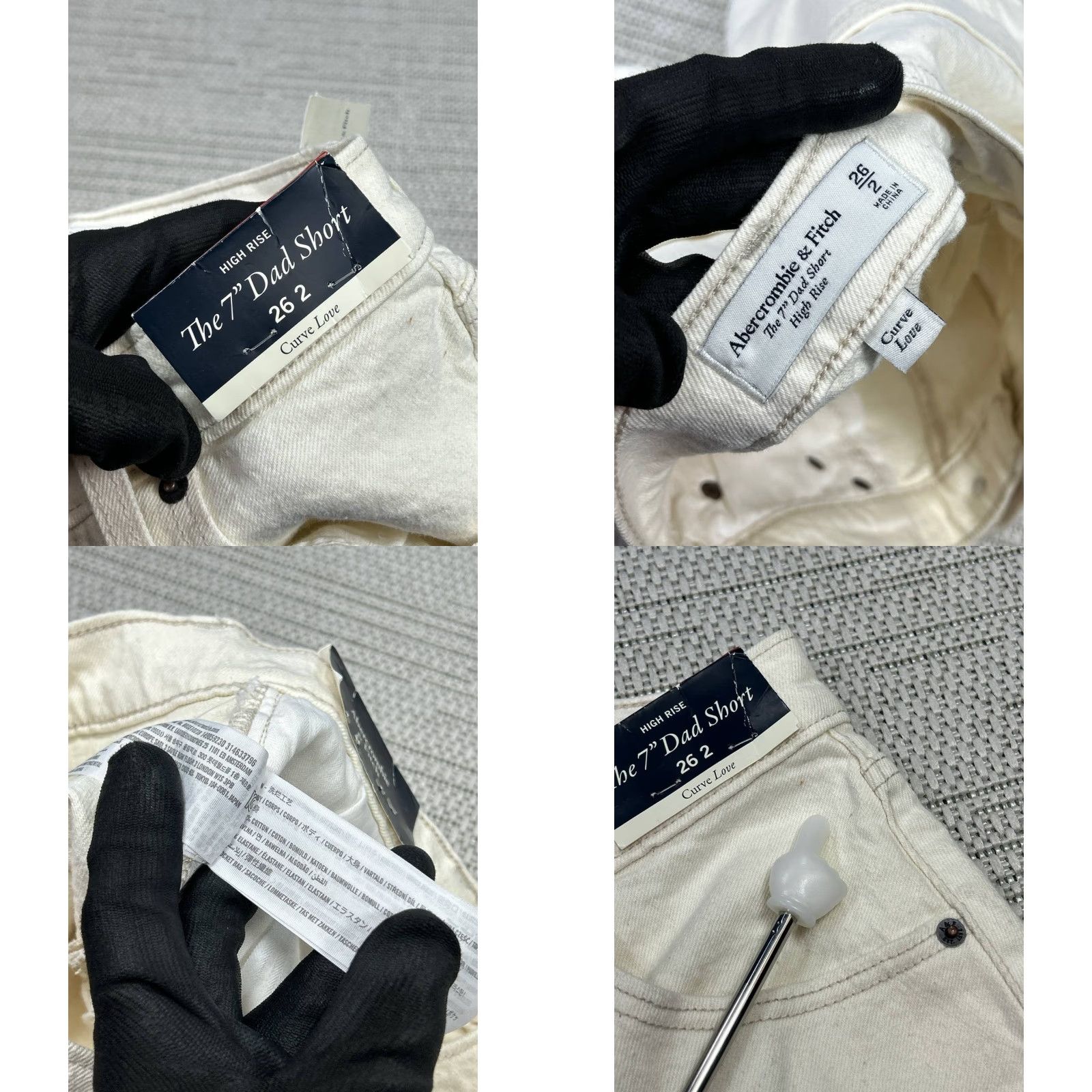 Abercrombie & Fitch Abercrombie & Fitch The 7 Inch Dad Shorts Womens 2 Beige Cotton Curve Love Size 26" / US 2 / IT 38 - 8 Thumbnail