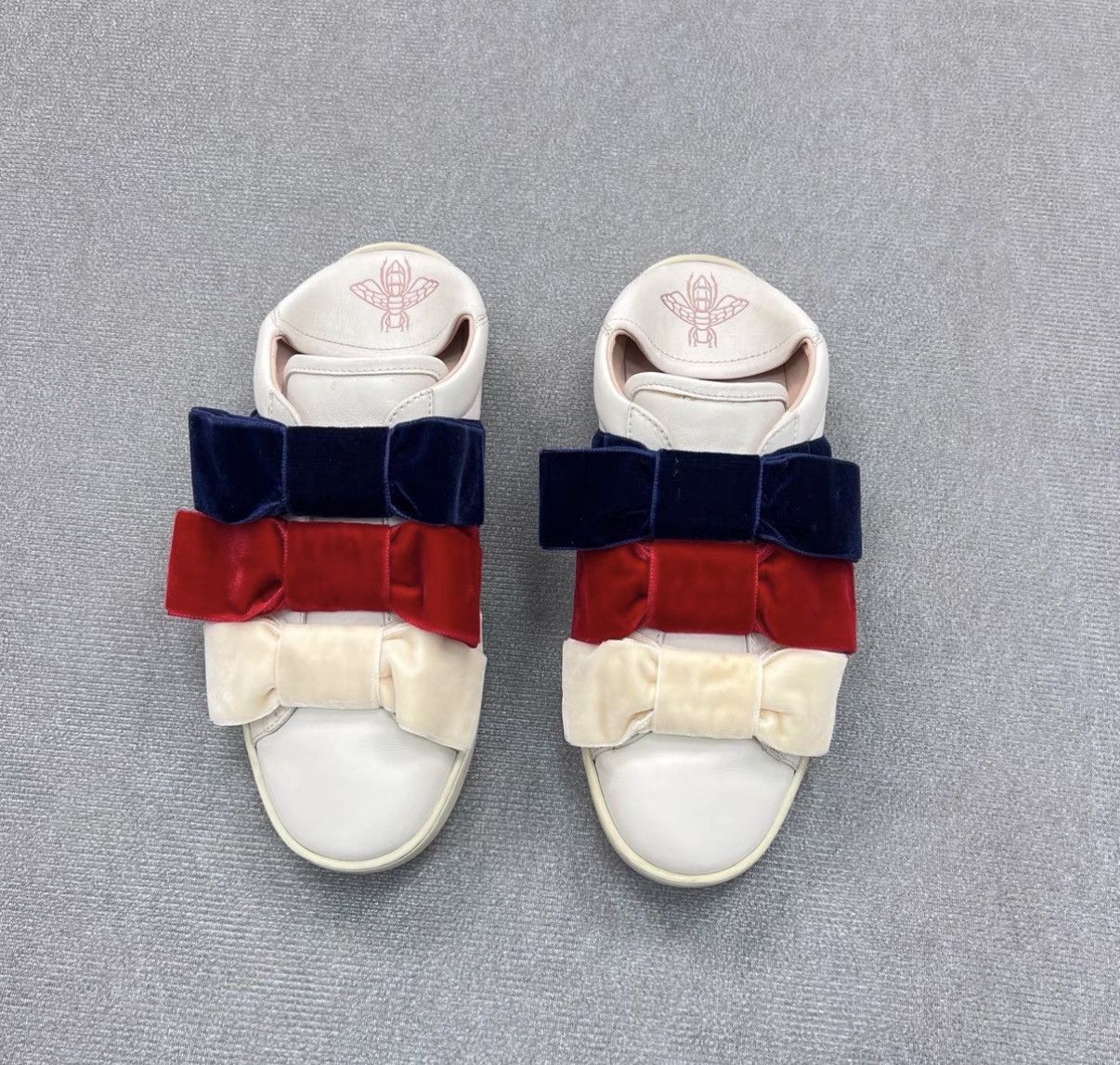 Gucci Gucci White Velvet Bow Slip-On Sneakers / Casual Shoes Size US 7 / IT 37 - 2 Thumbnail