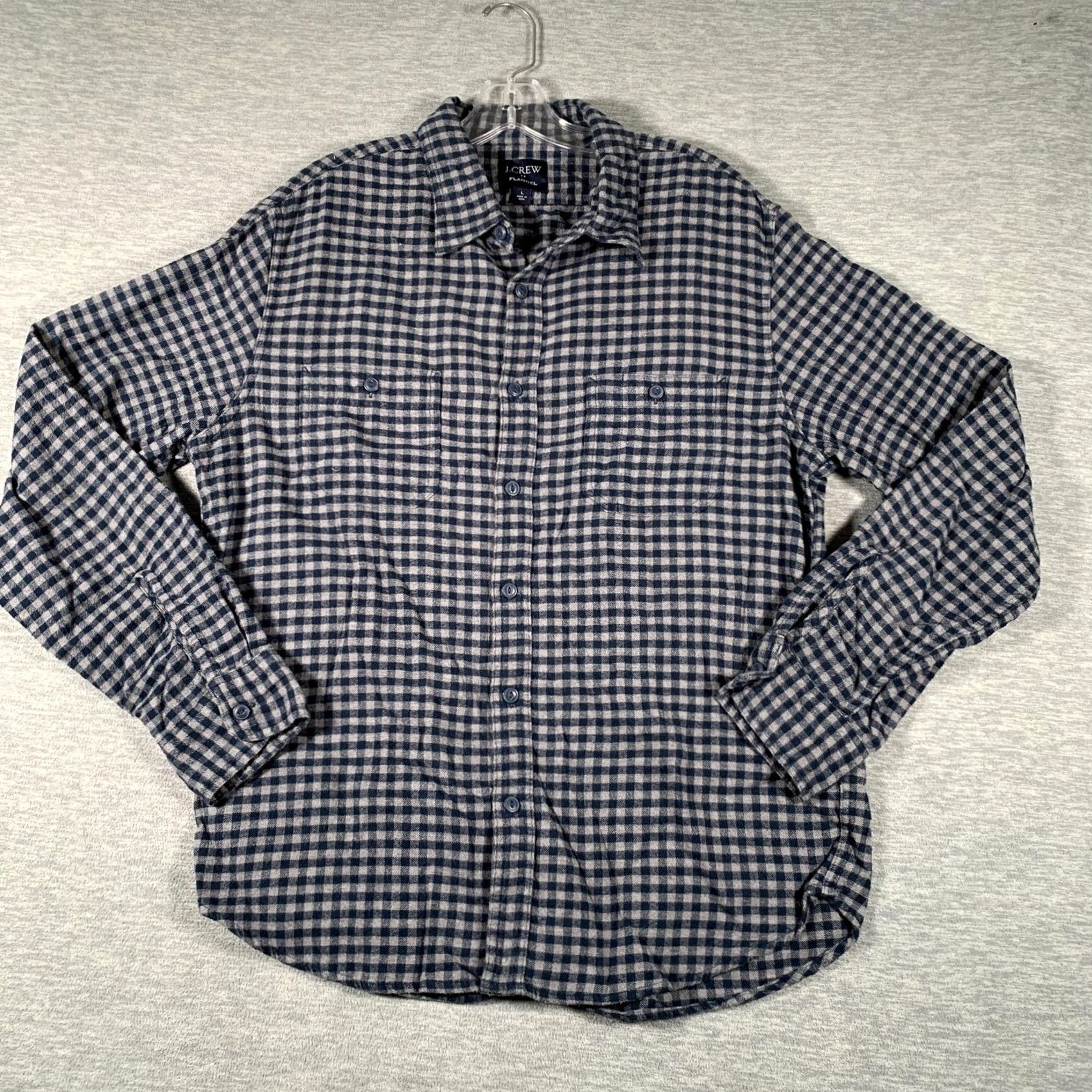 J.Crew J.Crew Shirt Mens L Blue Check Flannel Long Sleeve Button Front Casual Size US L / EU 52-54 / 3 - 2 Thumbnail