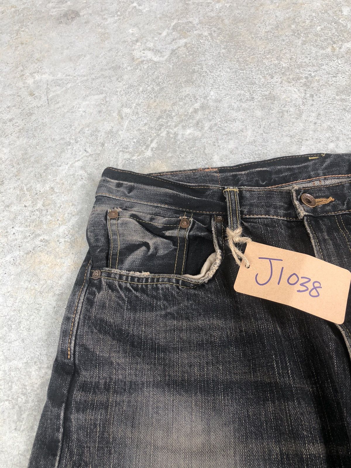 Edwin Japanese Edwin 505ZX Selvedge Denim Distressed Jeans Mudwash Size US 32 / EU 48 - 15 Thumbnail