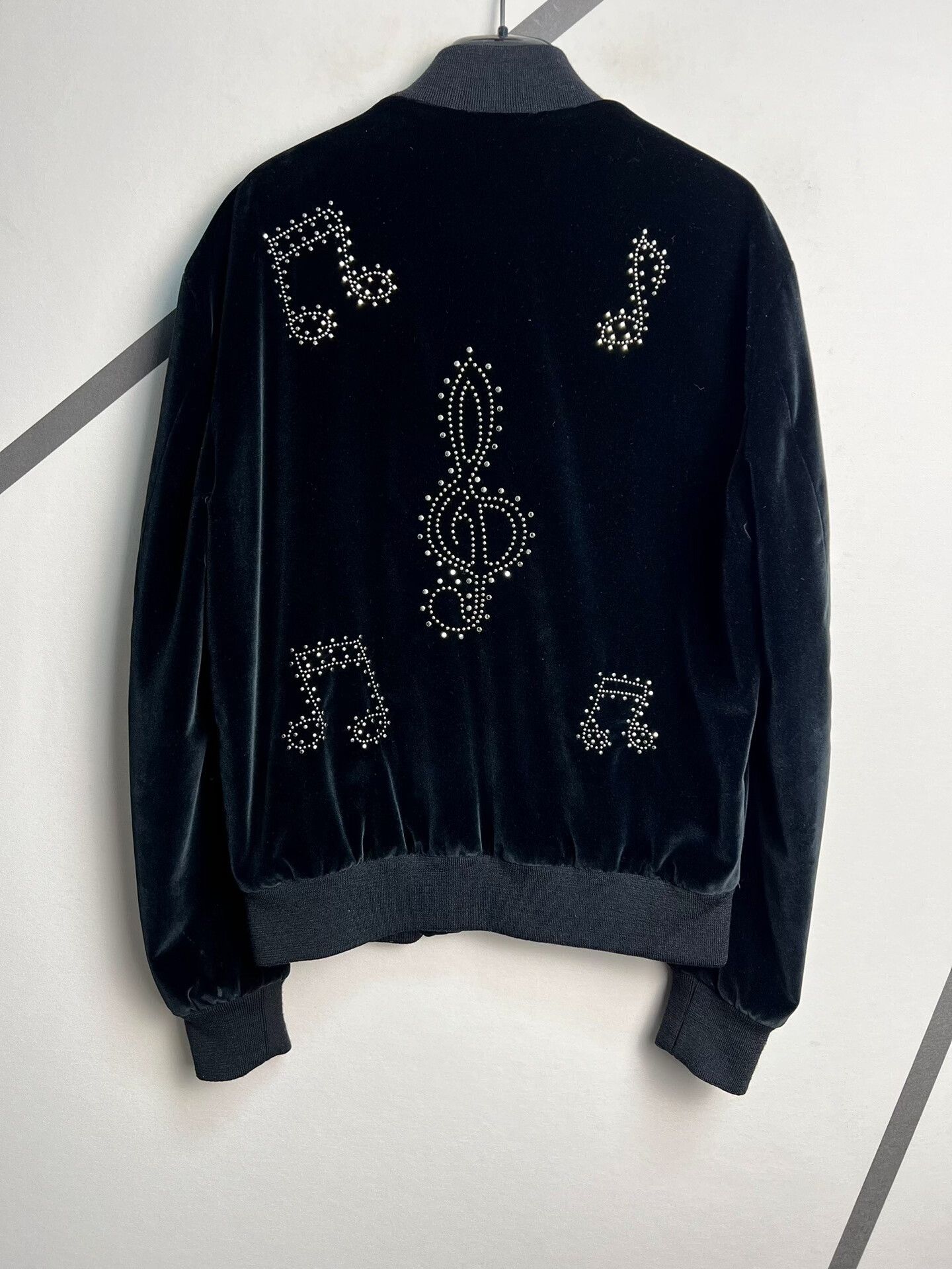 Saint Laurent Paris Saint Laurent Black Velvet Music Note Jacket Size US S / EU 44-46 / 1 - 1 Thumbnail