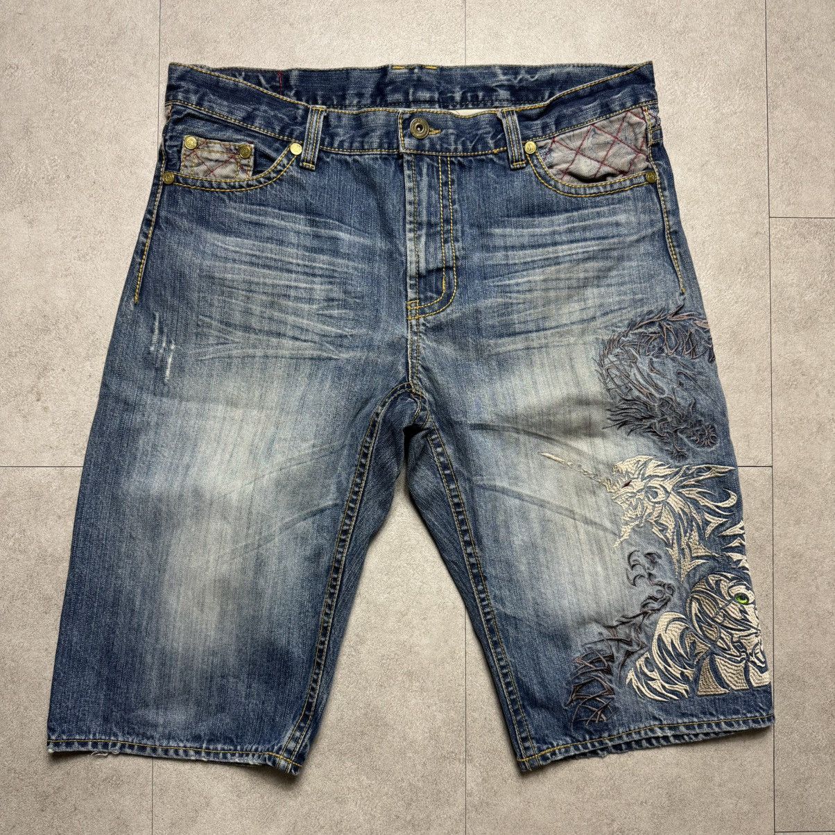 EVANGELION x NISHIKI 00s Embroidered wide cut denim