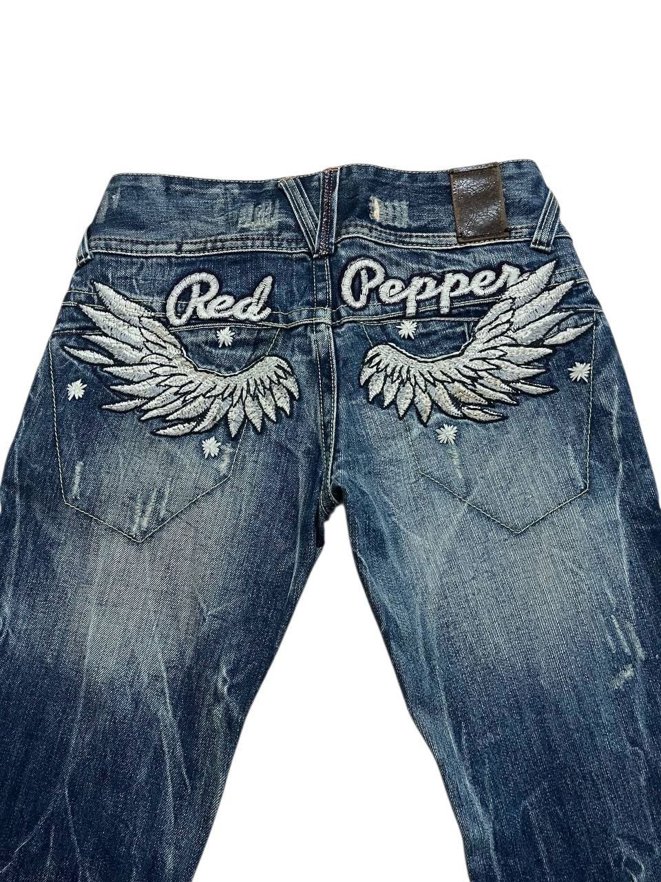 Japanese Brand Flared RedPepper Wings low rise distressed mud rusty bootcut Size US 29 - 2 Thumbnail