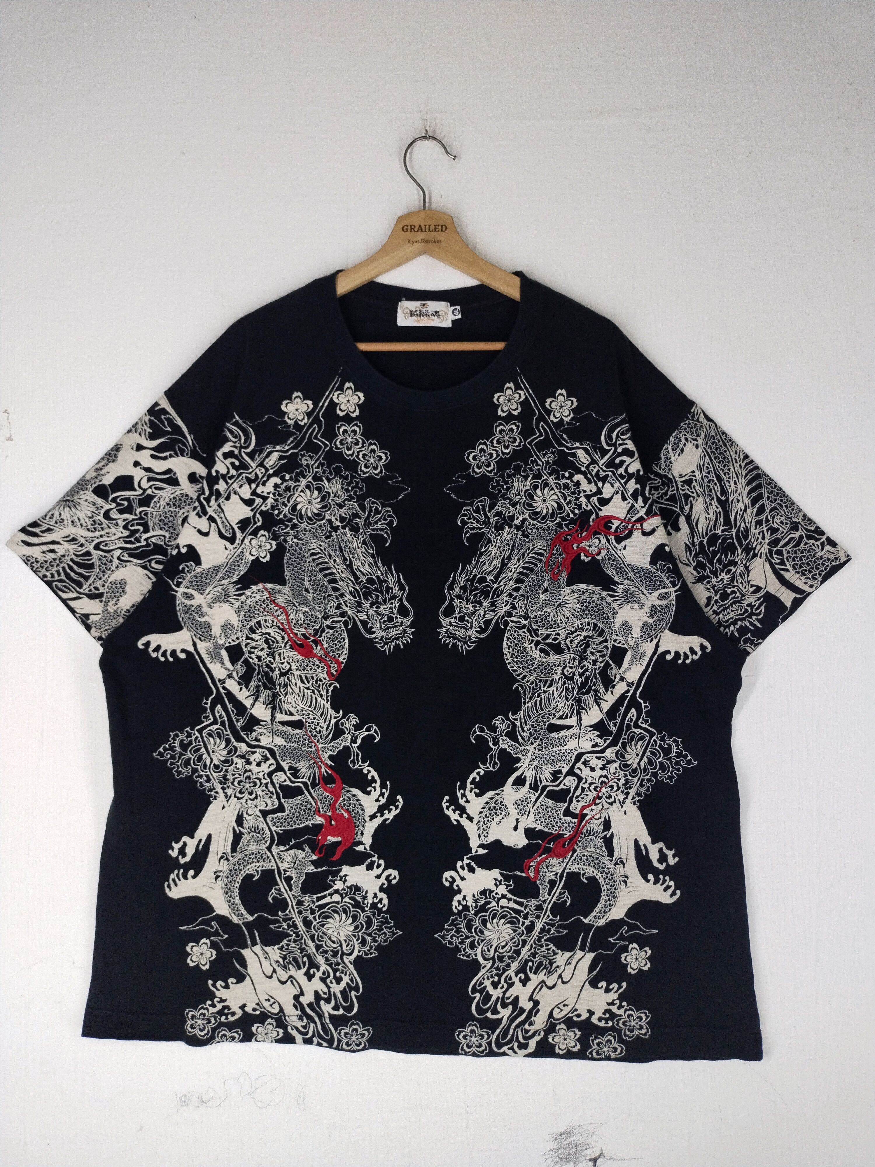 Karakuri Tamashii Rare Vintage Sukajan Dragon Overprint Karakuri Tamashi Tee Size US XL / EU 56 / 4 - 1 Thumbnail