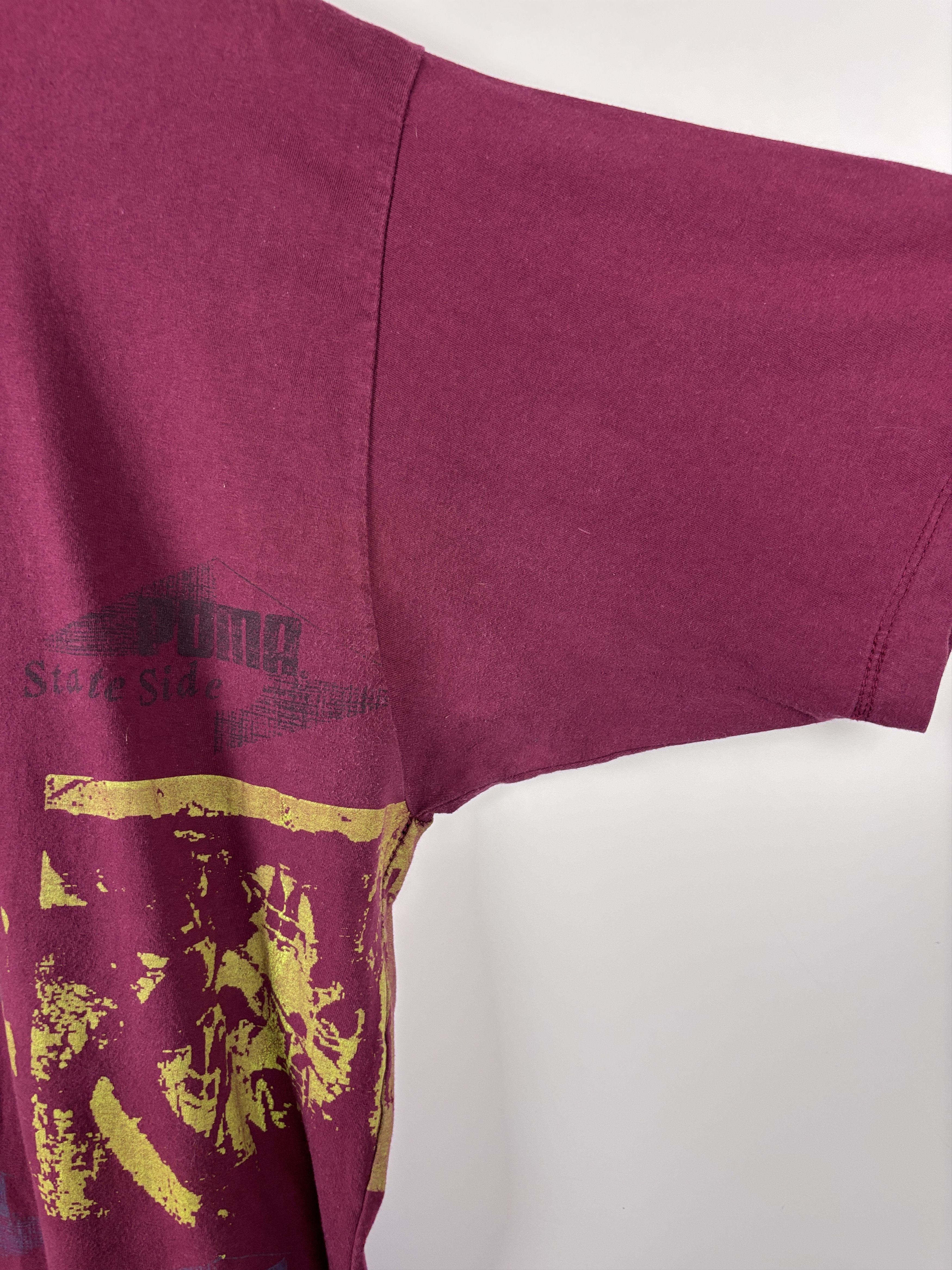 Puma × Vintage Vintage 80s Puma State Side T-Shirt Burgundy Mens Size ~L Size US L / EU 52-54 / 3 - 5 Thumbnail
