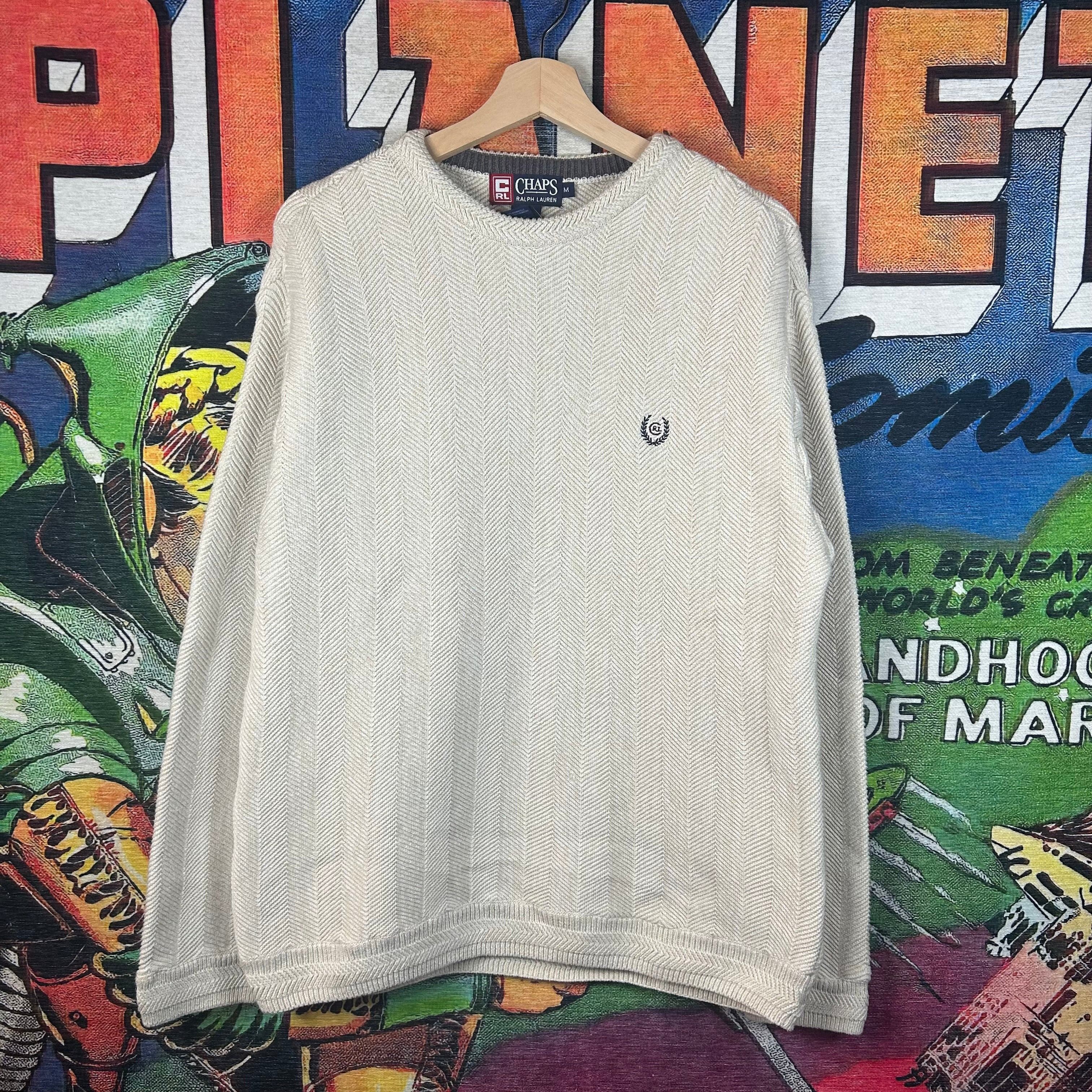 Chaps × Vintage Vintage 90s Chaps Ralph Lauren Cable Knit Sweatshirt Size M Size US M / EU 48-50 / 2 - 1 Thumbnail