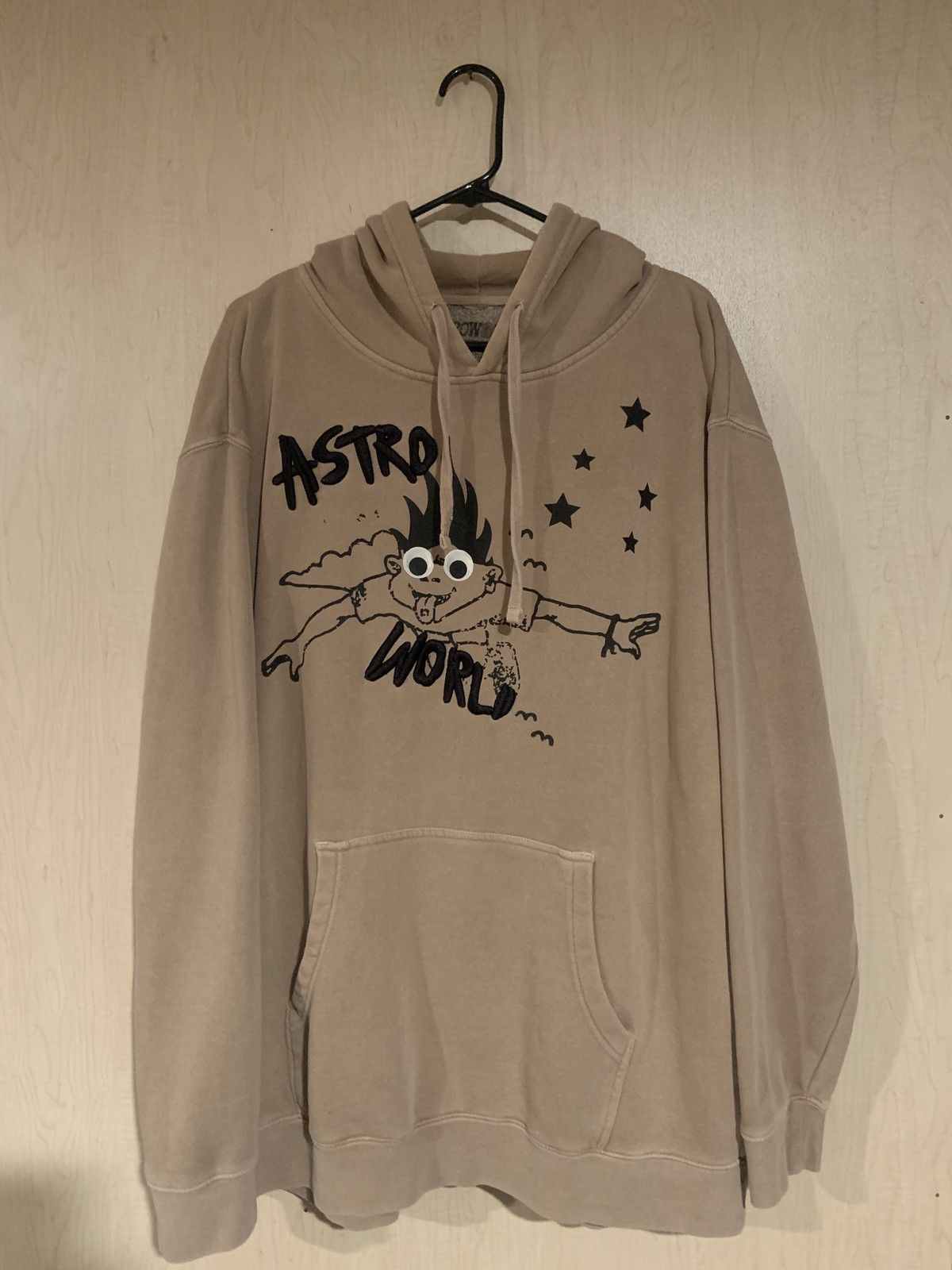 image of Travis Scott “Look Mom I Can Fly” Hoodie | Tan | Xl, Men's