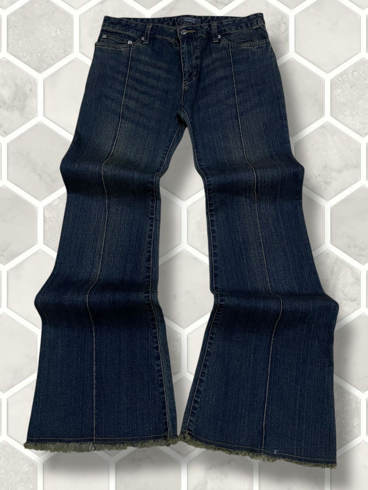 Hysteric Glamour Vintage 1990s Japan Designer Joueraux Echecs Flared Denim Size US 29 - 1 Thumbnail