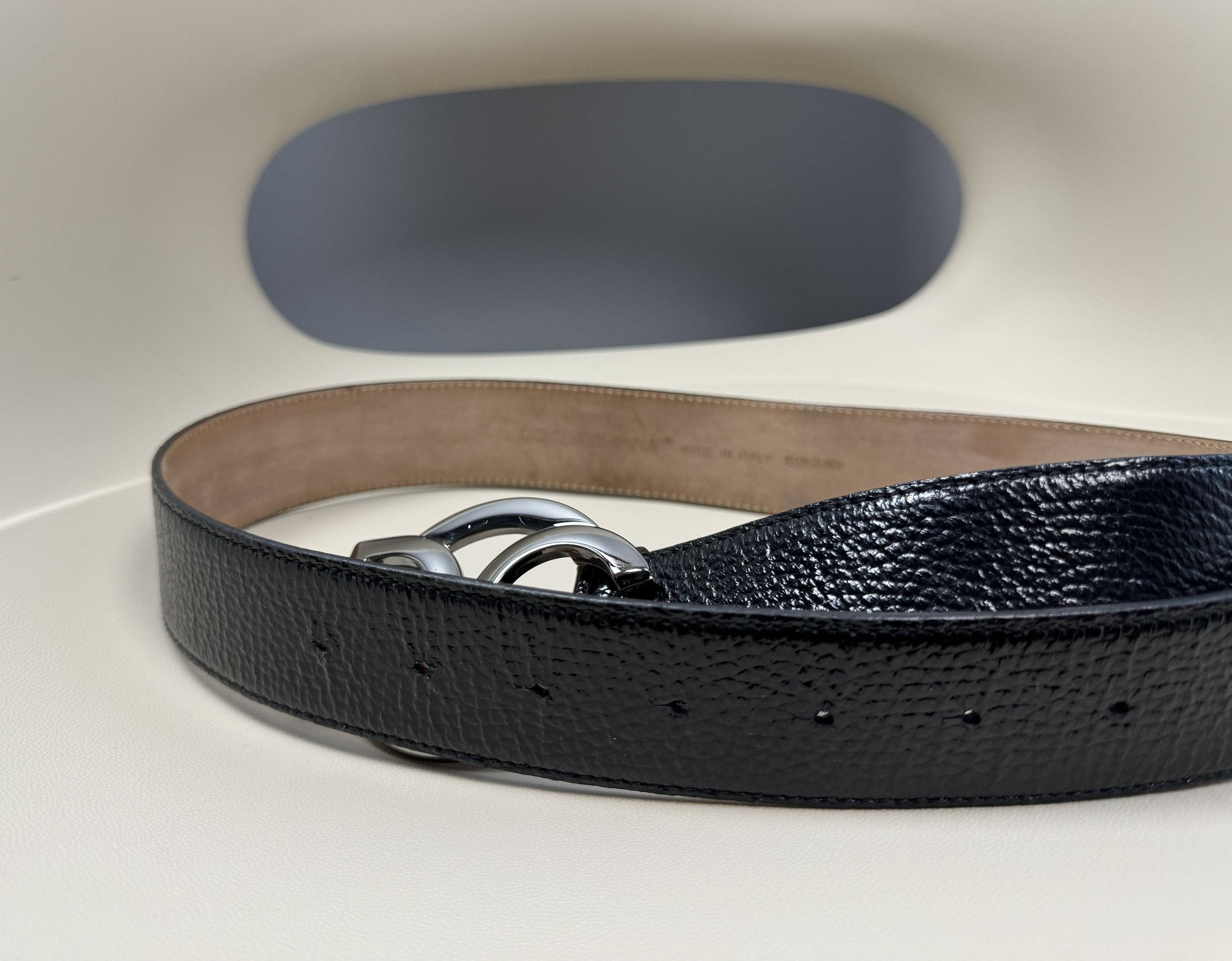Dolce & Gabbana Dolce&Gabbana D&G Buckle Logo Black Leather Belt Size 85 34 Size ONE SIZE - 6 Thumbnail