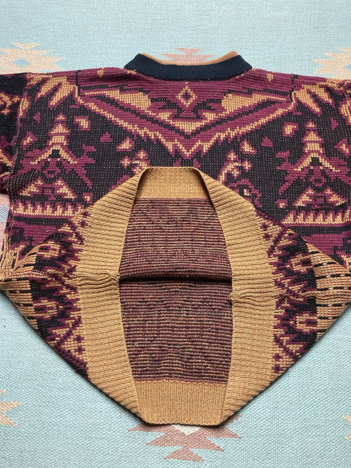 Vintage Vintage acrylic knit sweater abstract geometric adult small Size US S / EU 44-46 / 1 - 5 Thumbnail