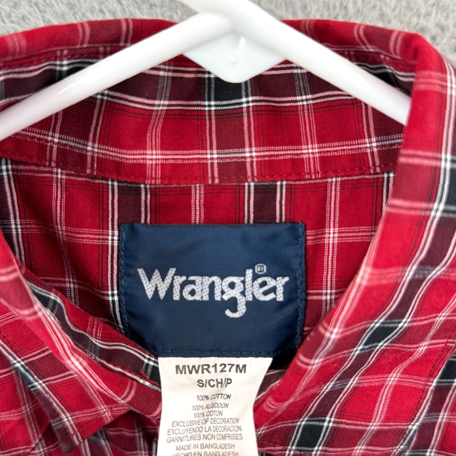 Wrangler Wrangler Shirt Mens Small Red Plaid Pearl Snap Button Western Long Sleeve Casual Shirt Size US S / EU 44-46 / 1 - 7 Thumbnail