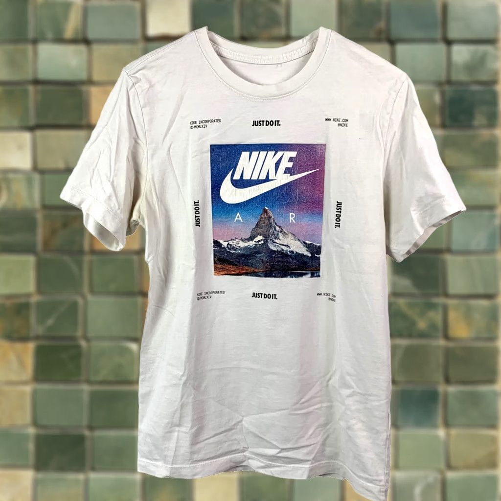 Nike Nike Air The Mountain Tee Size Small Short Sleeve Cotton White Logo Graphic Print Regular Adults Unisex Sports All Seasons Mens Women Girls Boys Size US S / EU 44-46 / 1 - 1 Thumbnail