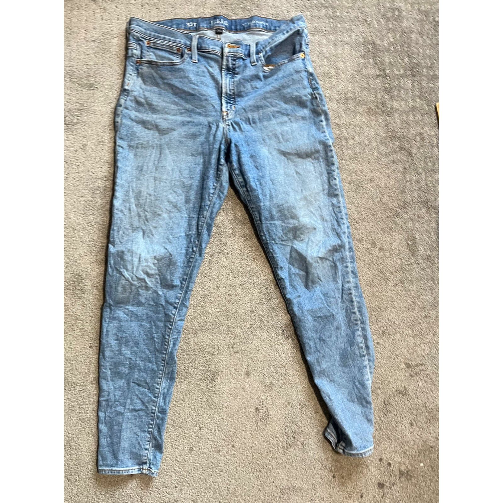 J.Crew J.CREW Jeans Womens 32 Tall Skinny Distressed Denim 5-Pocket Inseam 30" Blue Cotton Slim High Rise? Size 24" / US 00 / IT 34 - 3 Thumbnail