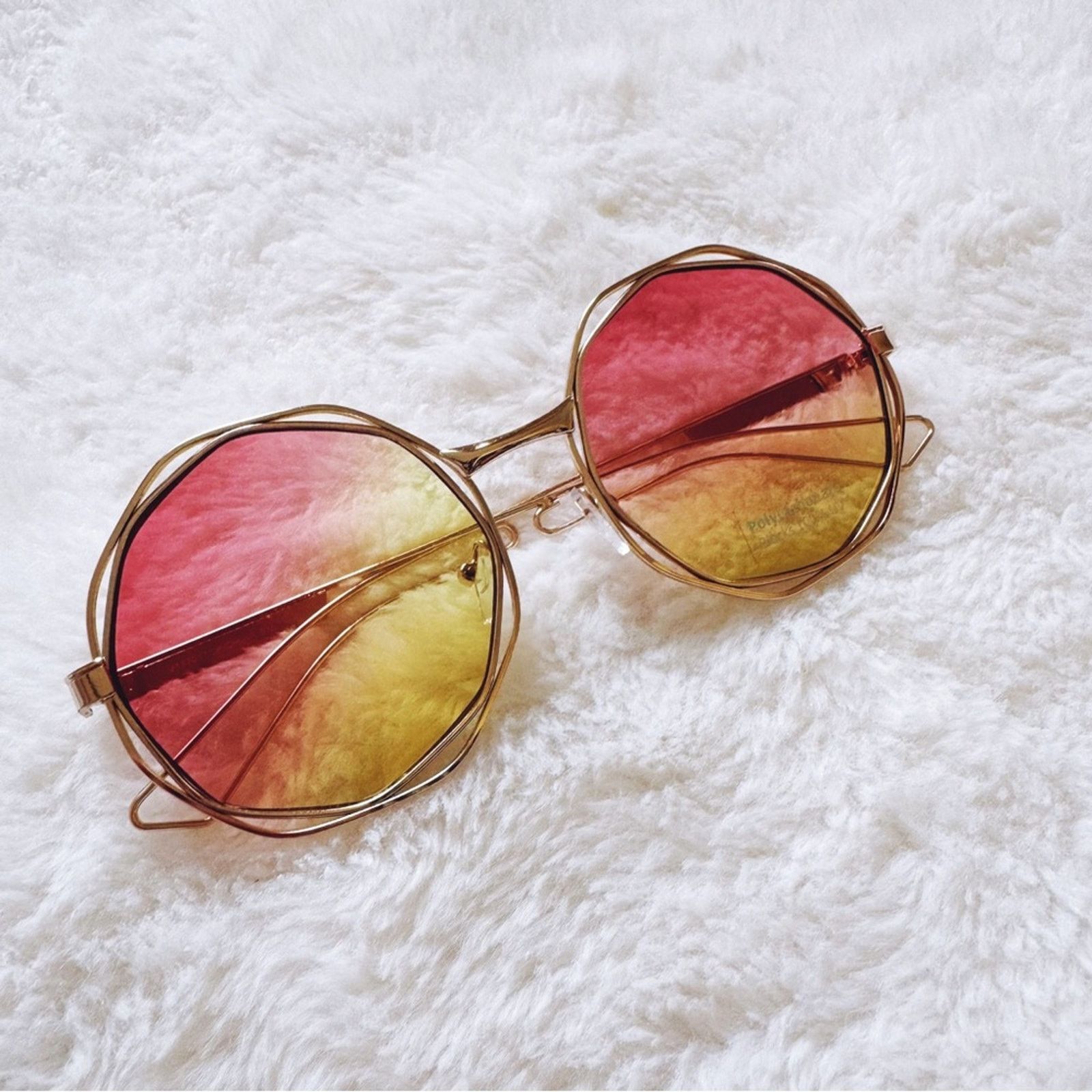 Other Seraphina Pink & Yellow Geometric Sunglasses Size ONE SIZE - 3 Thumbnail