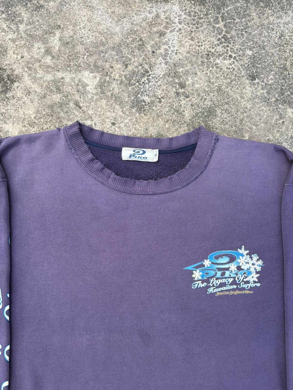 Japanese Brand Vintage Sunfaded Distressed Piko Oversized Sweatshirt Size US XXL / EU 58 / 5 - 4 Thumbnail