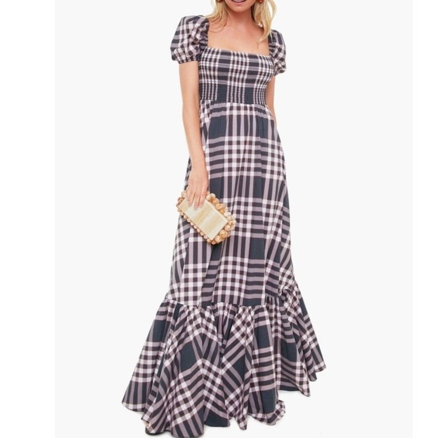 CAROLINE CONSTAS Caroline Constas Gianna Maxi Dress Black Fall Plaid M Size M / US 6-8 / IT 42-44 - 5 Thumbnail