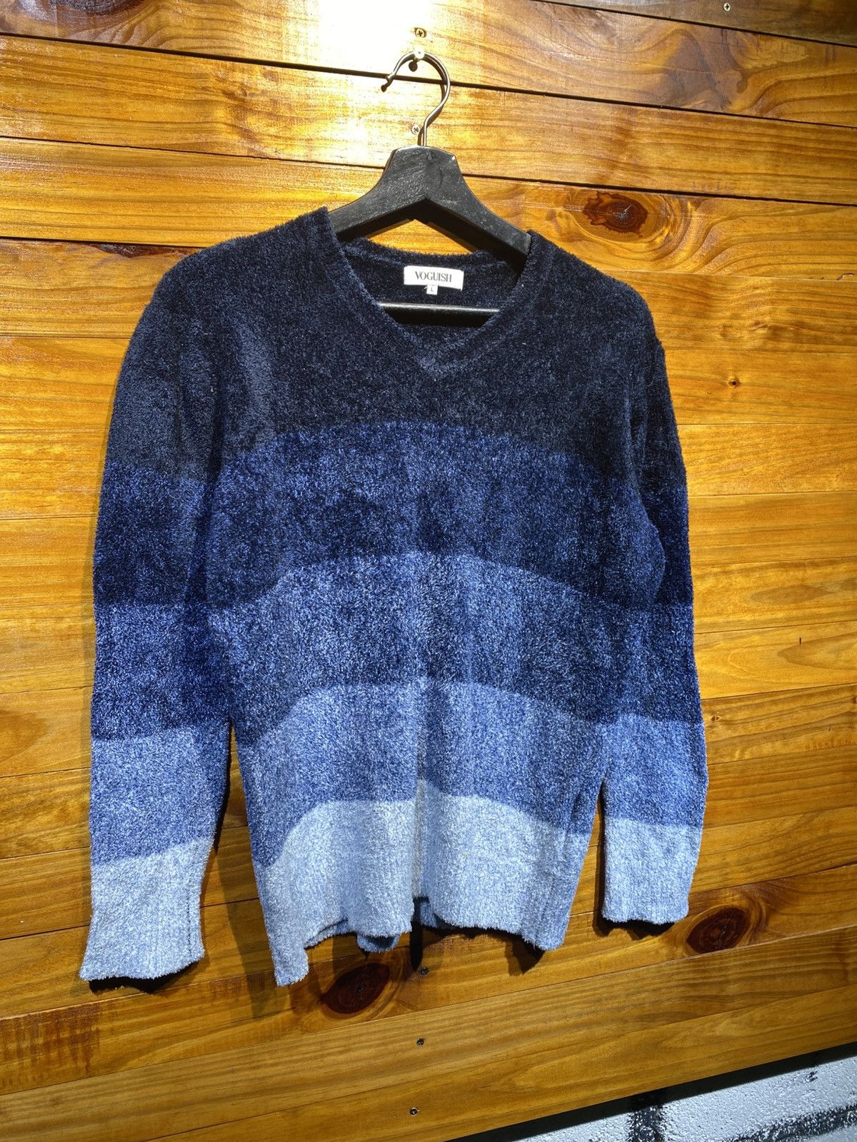 Japanese Brand Vintage Voguish Striped Sweater – Blue Ombre Knitwear Size M / US 6-8 / IT 42-44 - 4 Thumbnail