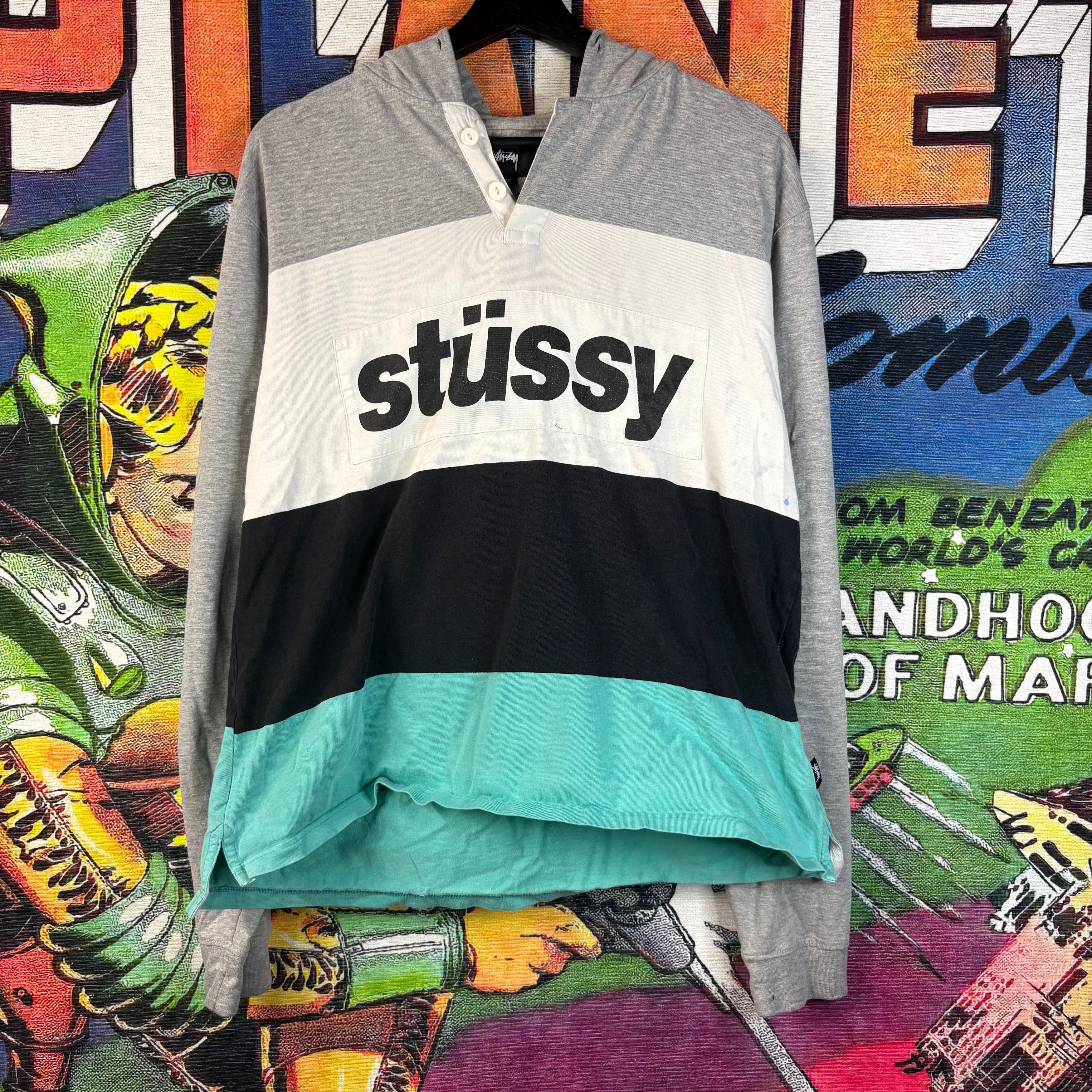 Stussy Stüssy color-blocked pullover hoodie Size Large Size US L / EU 52-54 / 3 - 1 Thumbnail