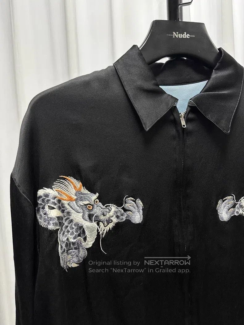 Yohji Yamamoto YOHJI YAMAMOTO Fuji Mountain Dragon Embroidered Silk Jacke Size US L / EU 52-54 / 3 - 3 Thumbnail