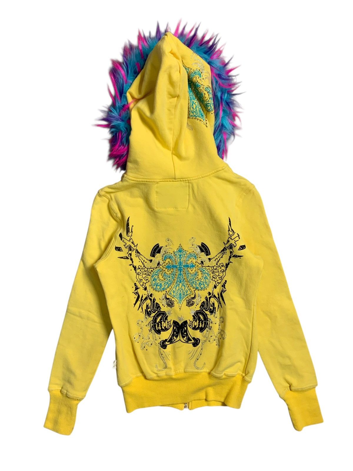 トップス girl Cross Logo glitter Fur Zip Hoodie Cross Logo glitter Fur Zip Hoodie – YZ