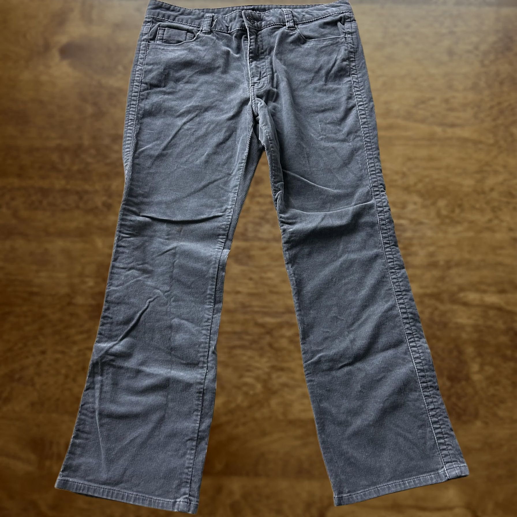 Vintage Calvin Klein Jeans Pants Womens 14 Gray Corduroy Straight Leg Khakis Casual - Pre-Owned Size 36" / US 14 / IT 50 - 1 Thumbnail