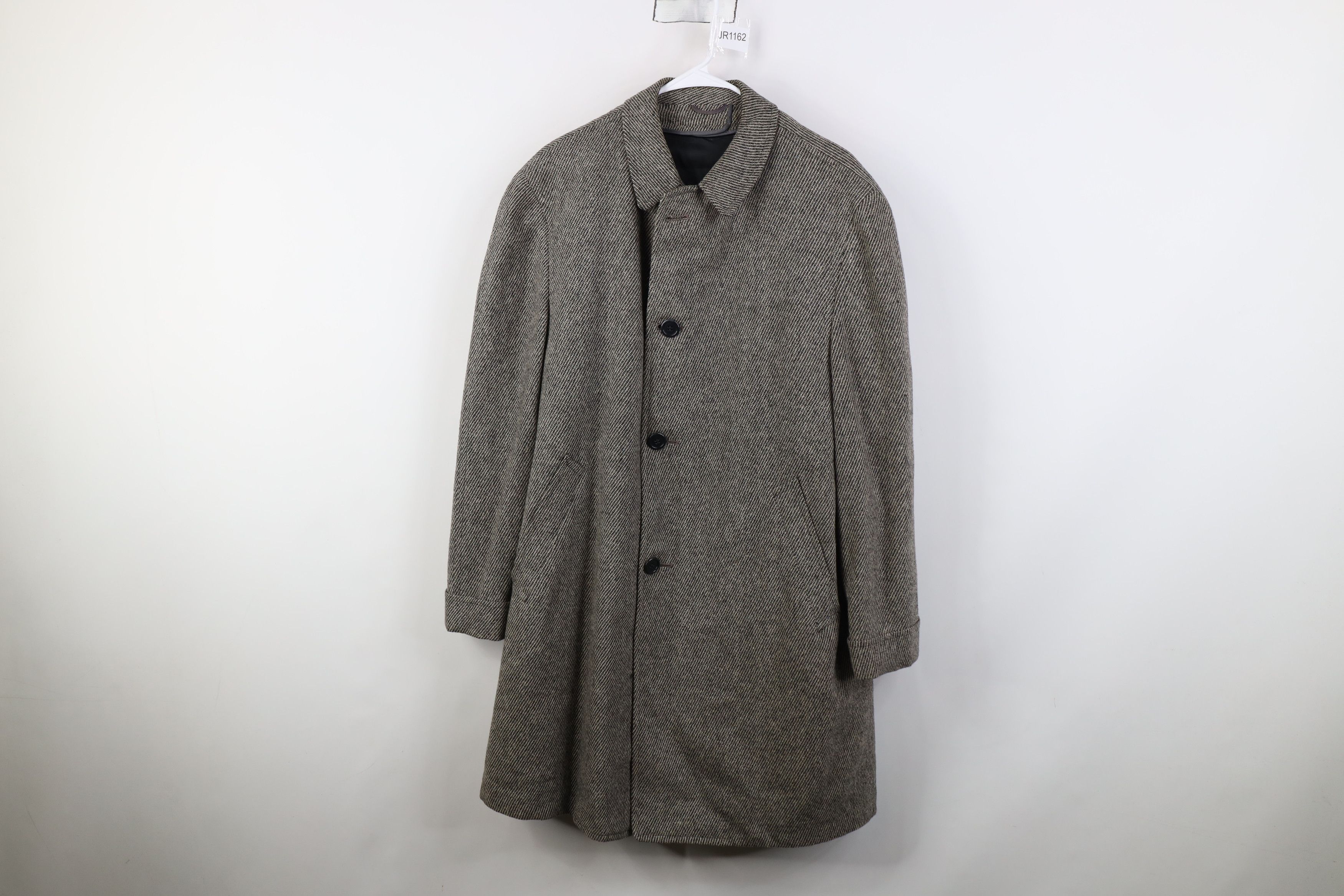 Vintage Vintage 50s Streetwear Lined Overcoat Jacket Gray USA Size US XXL / EU 58 / 5 - 1 Thumbnail