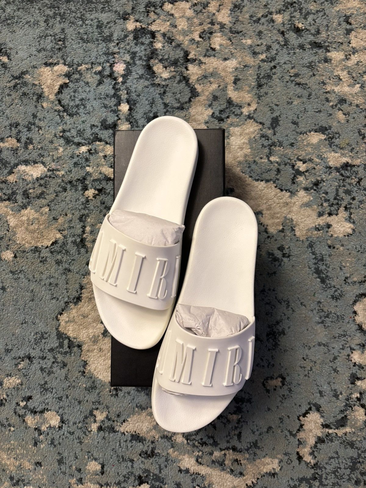 Amiri White Pool Slides Size 11 Brand New Og All