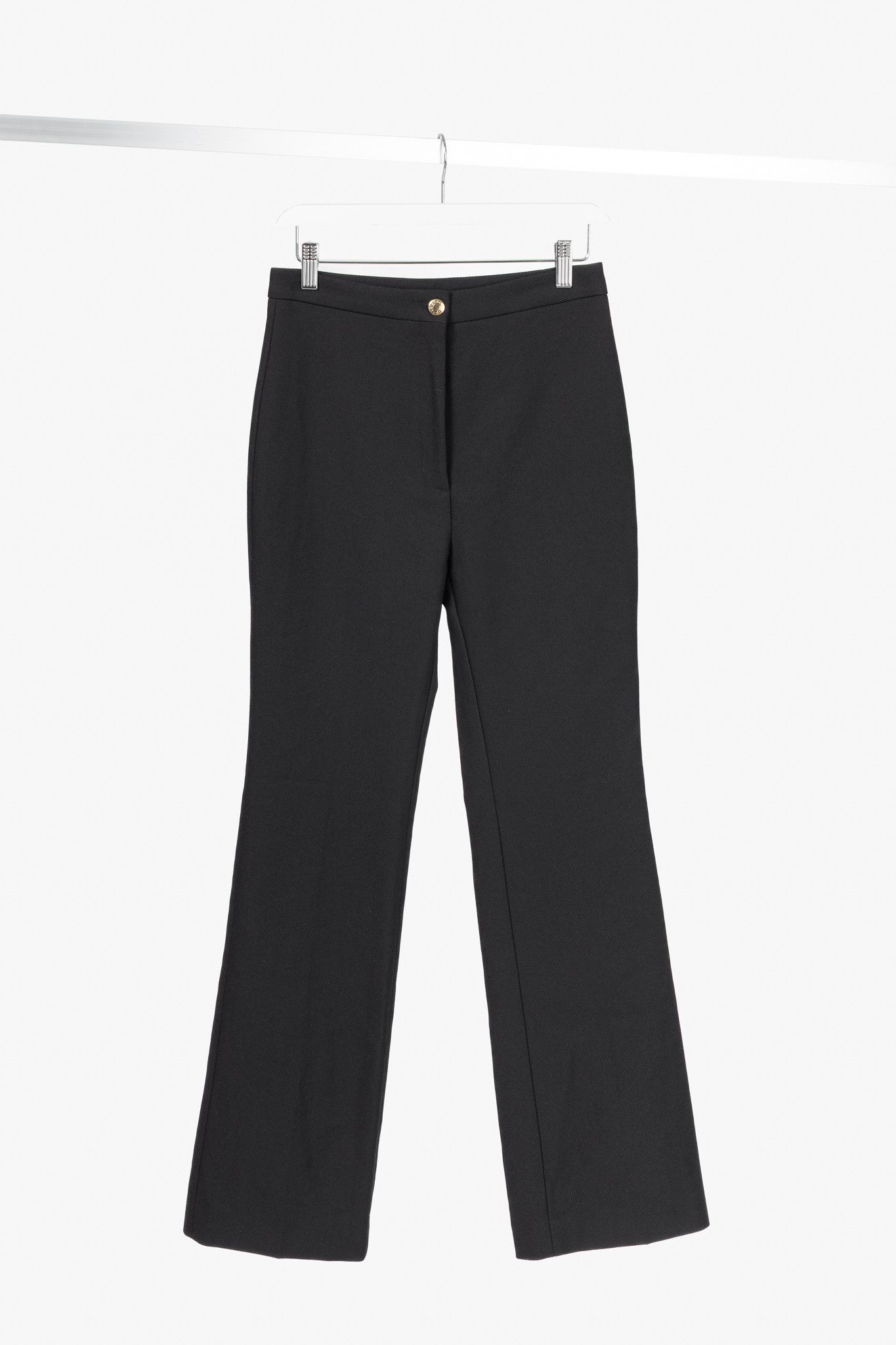 Acne Studios Acne Studios Myla Black Twill Flared Pants Size 27" / US 4 / IT 40 - 1 Thumbnail