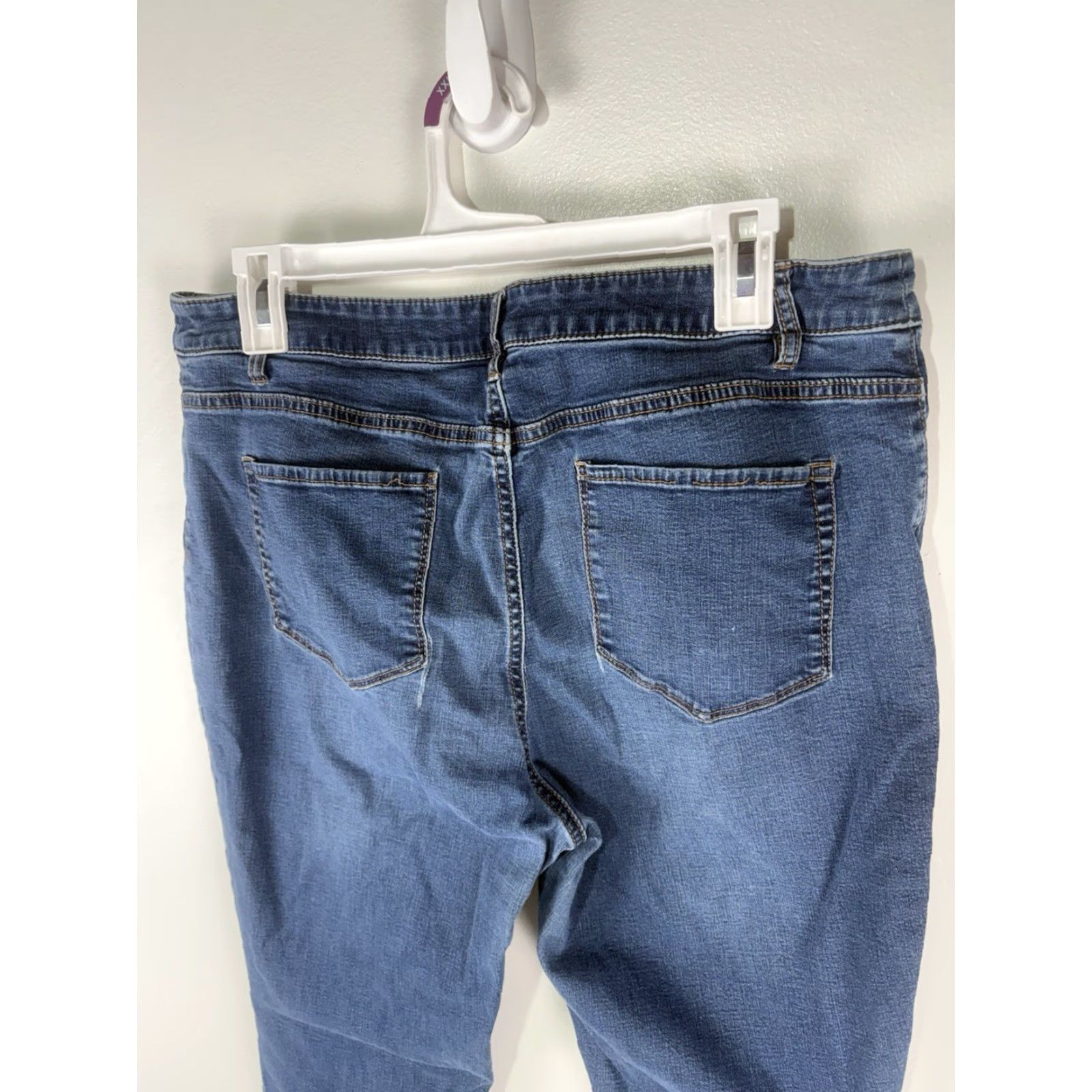J. Jill VINTAGE J Jill Slim Leg Jeans Womens Size 14P Mid Rise Cotton Spandex Blue 5-Pocket Casual Size 36" / US 14 / IT 50 - 5 Thumbnail