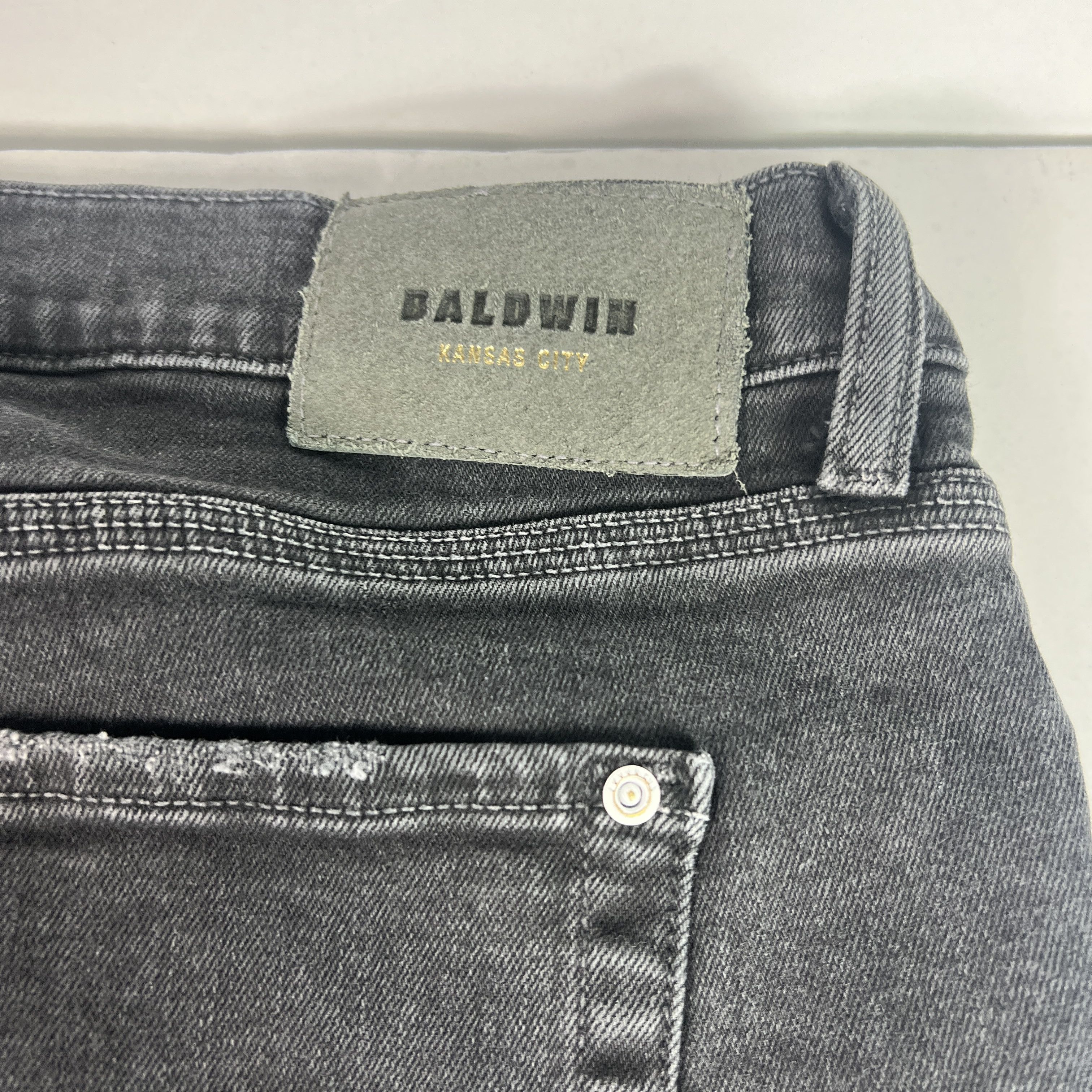 Baldwin Baldwin Jeans Henley Slim Straight Dark Grey Stretch Denim Size US 37 - 14 Thumbnail