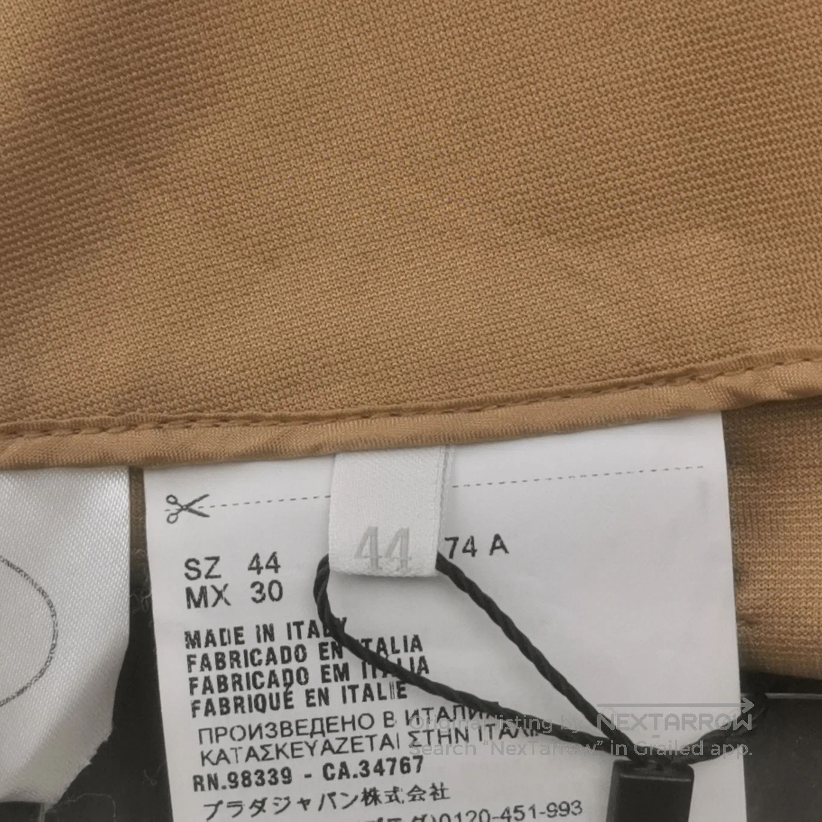 Prada Prada Logo Half Skirt in Beige . Size 41" - 6 Thumbnail