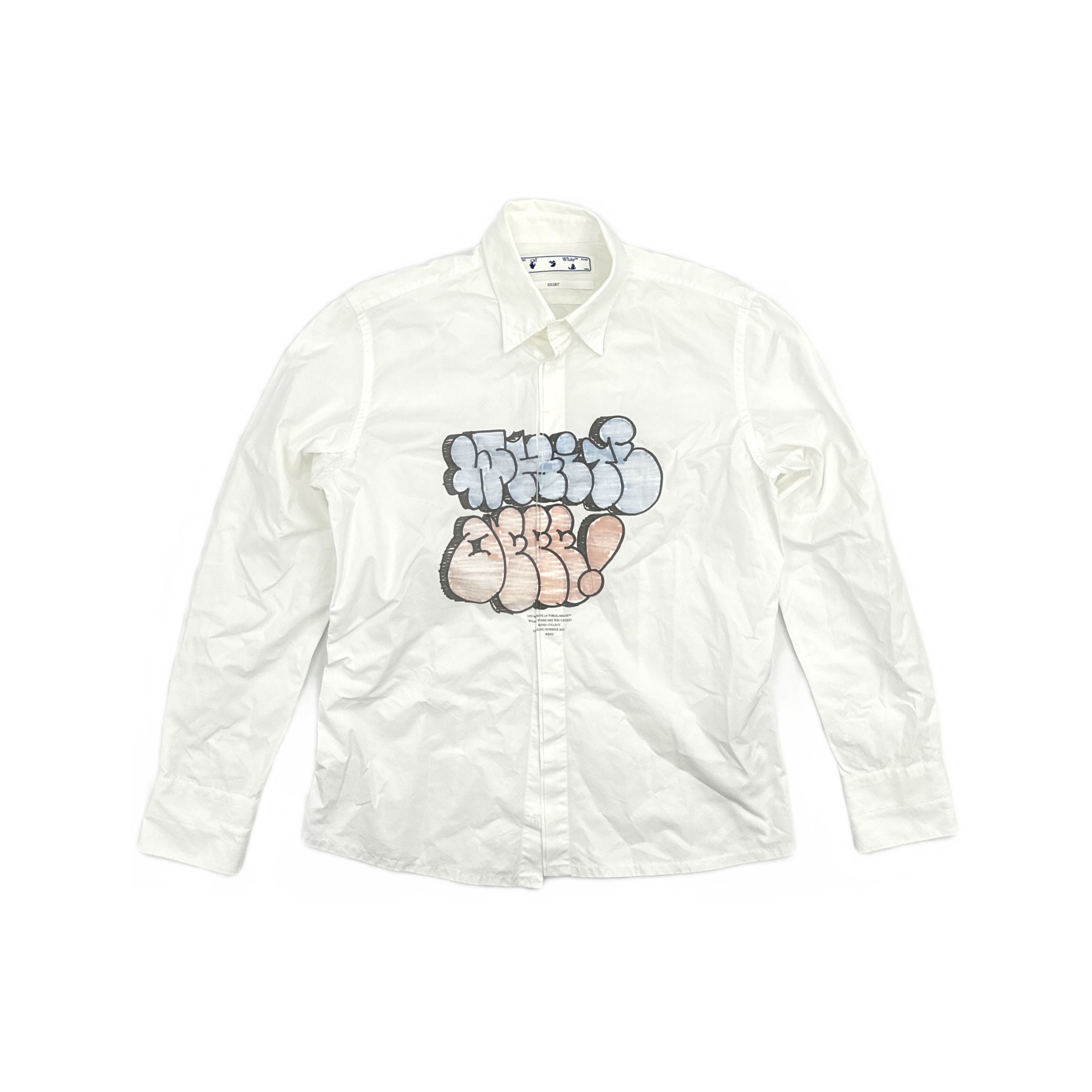 Off-White Off-White Graffiti Print Shirt Size S Size US S / EU 44-46 / 1 - 1 Thumbnail