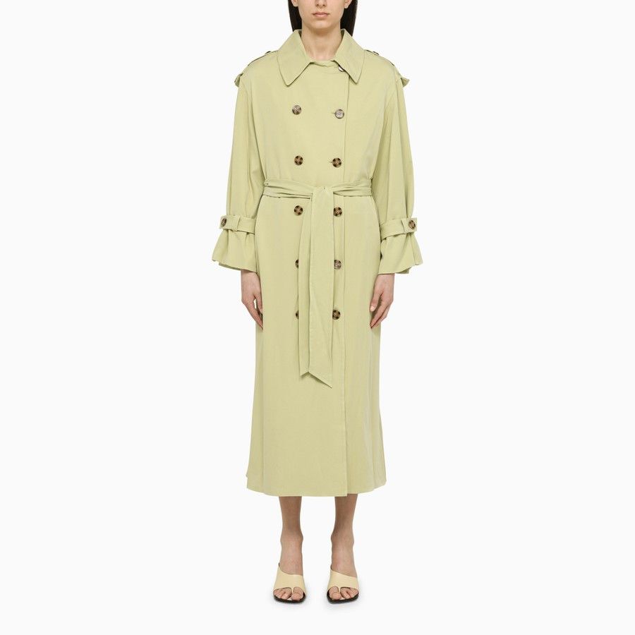 By Malene Birger o1d2blof0824 Double-Breasted Duster with Belt in Light Green Size XS / US 0-2 / IT 36-38 - 1 Thumbnail