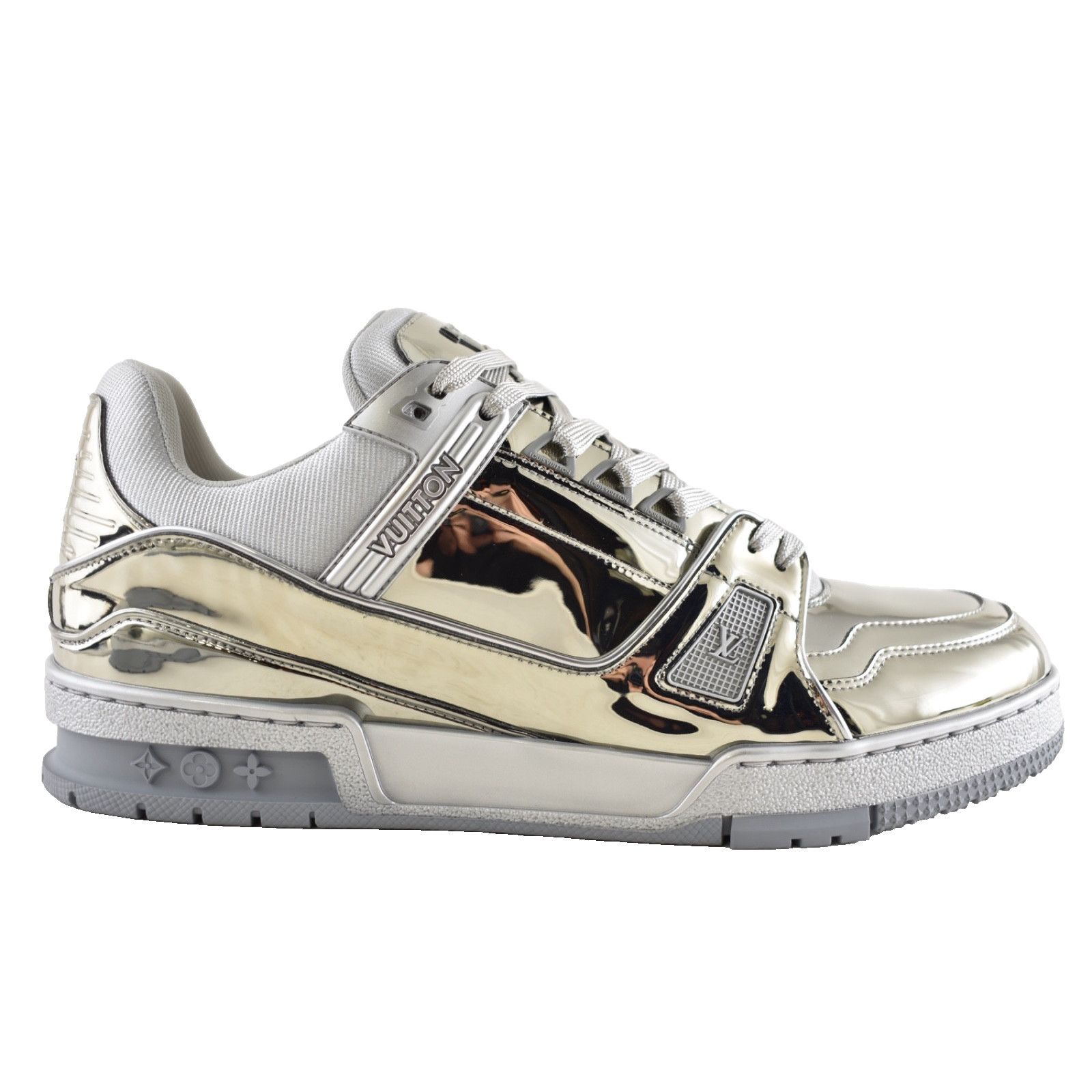 Louis Vuitton Louis Vuitton Chrome Metallic Mirror Silver Low Top Trainer Size US 9 / EU 42 - 1 Thumbnail