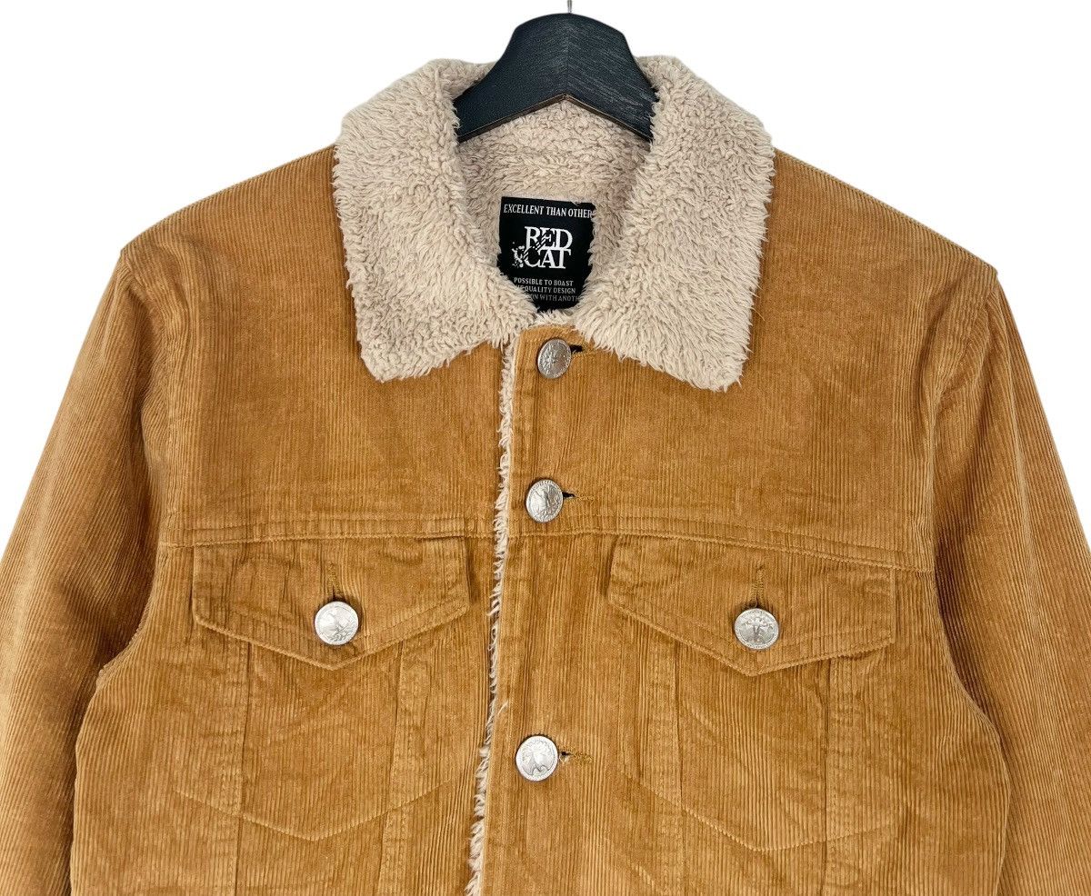 Vintage Red Cat Quarter Dollar Button Sherpa Jacket