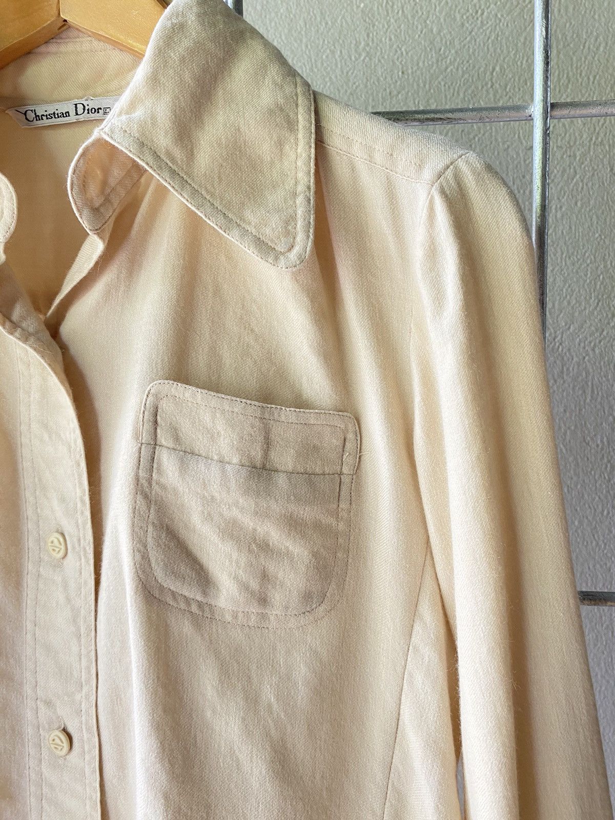 Dior Christian Dior vintage beige shirt Size L / US 10 / IT 46 - 3 Thumbnail