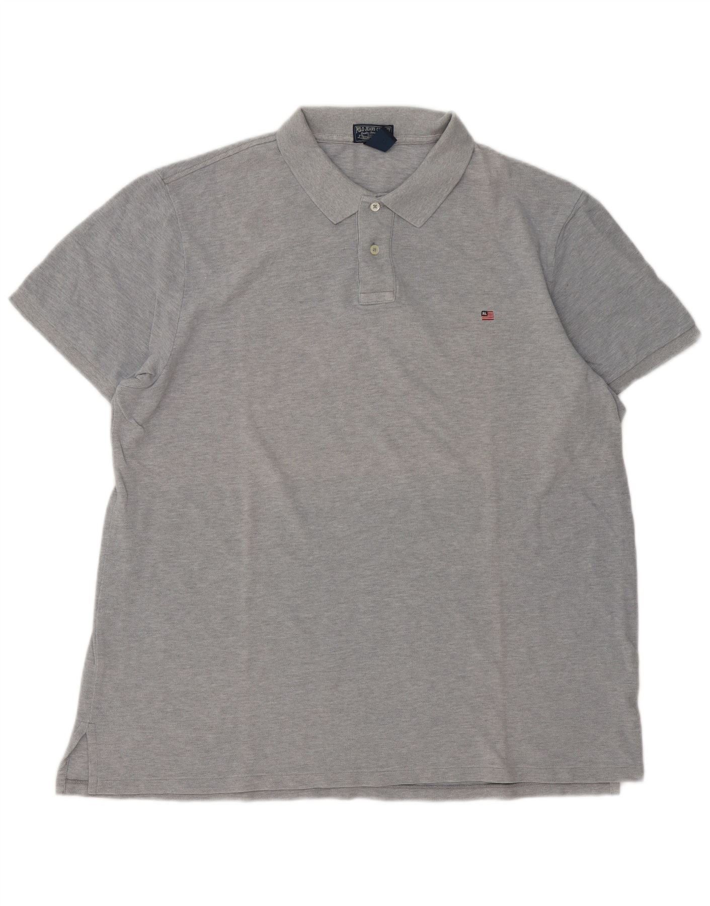 Ralph Lauren Mens Polo Shirt 2XL Grey Flecked Cotton Size US L / EU 52-54 / 3 - 1 Thumbnail