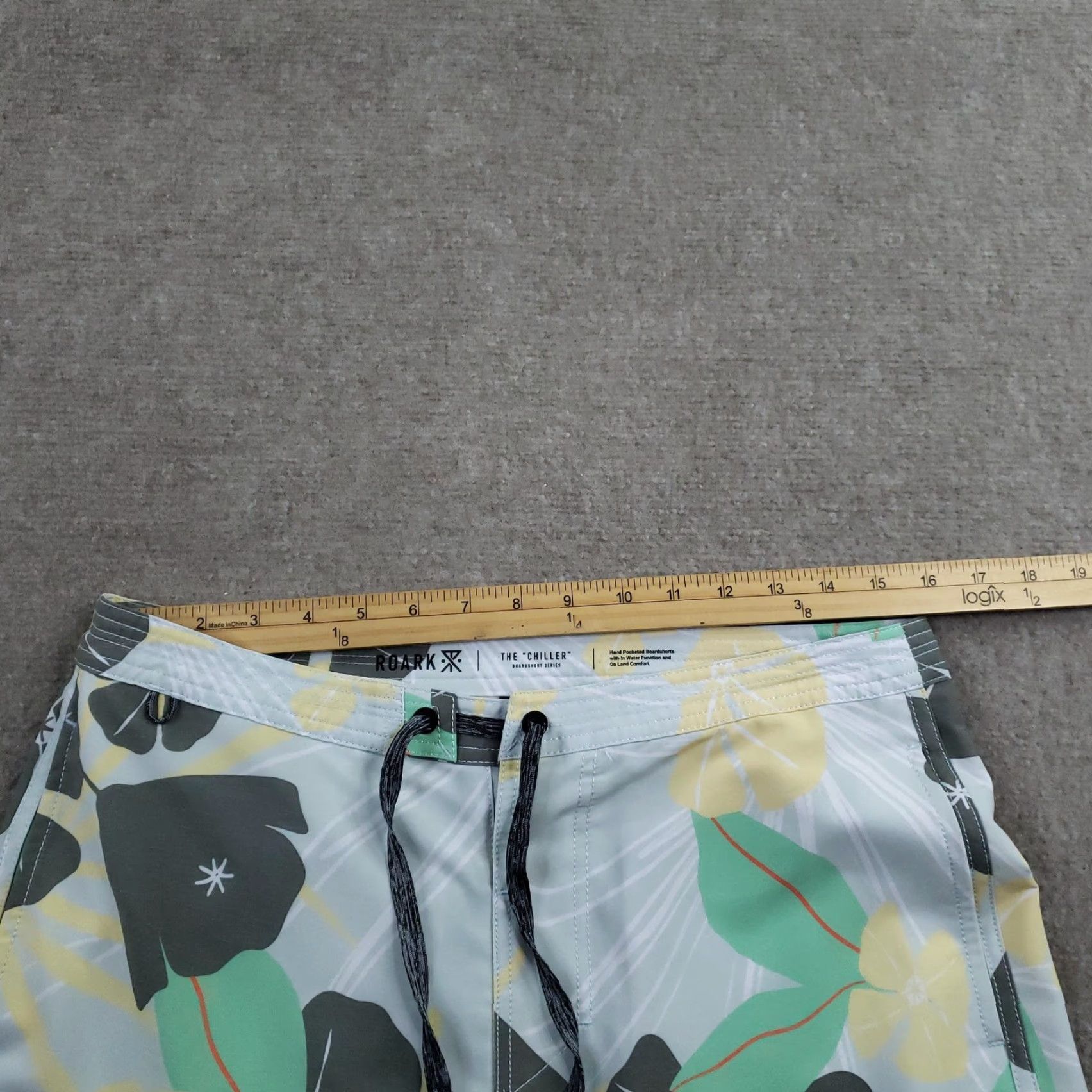 Roark Roark Board Shorts Mens 32 Gray Floral Quick Dry Drawstring Back Pocket Notes: N/A Size US 32 / EU 48 - 5 Thumbnail