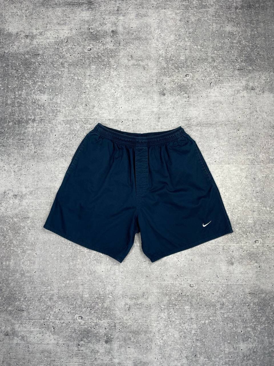 Vintage Nike 90’s Y2K Style Swoosh Drill Blue Cotton Shorts