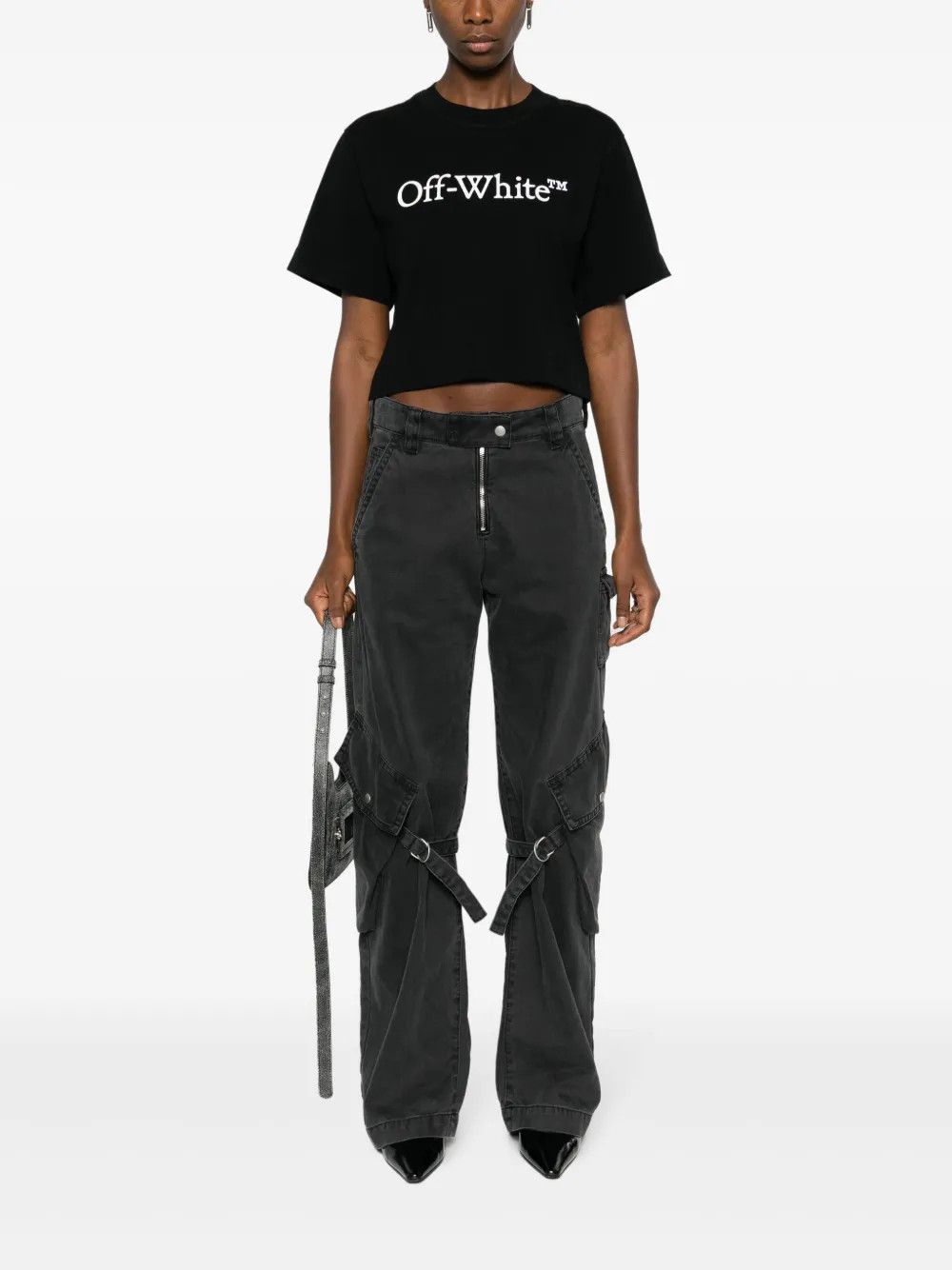 Off-White o1y1225 Logo Crewneck T-Shirt in Black Size XS / US 0-2 / IT 36-38 - 5 Thumbnail