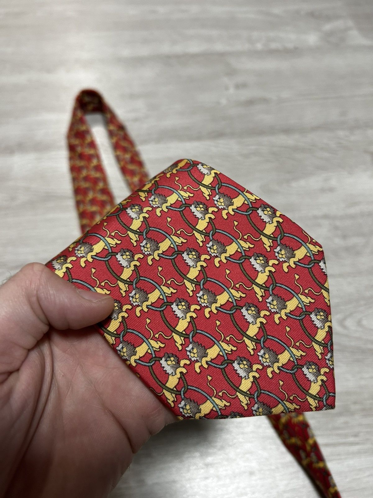 Hermes Hermes Tie Silk Tiger Animal France Size ONE SIZE - 8 Thumbnail